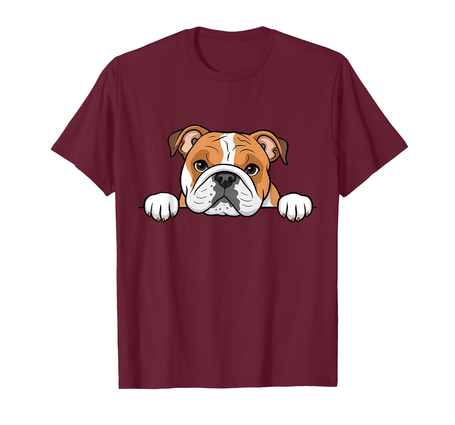 Cute English Bulldog Peeking Puppy Funny Dog Lover T-Shirt