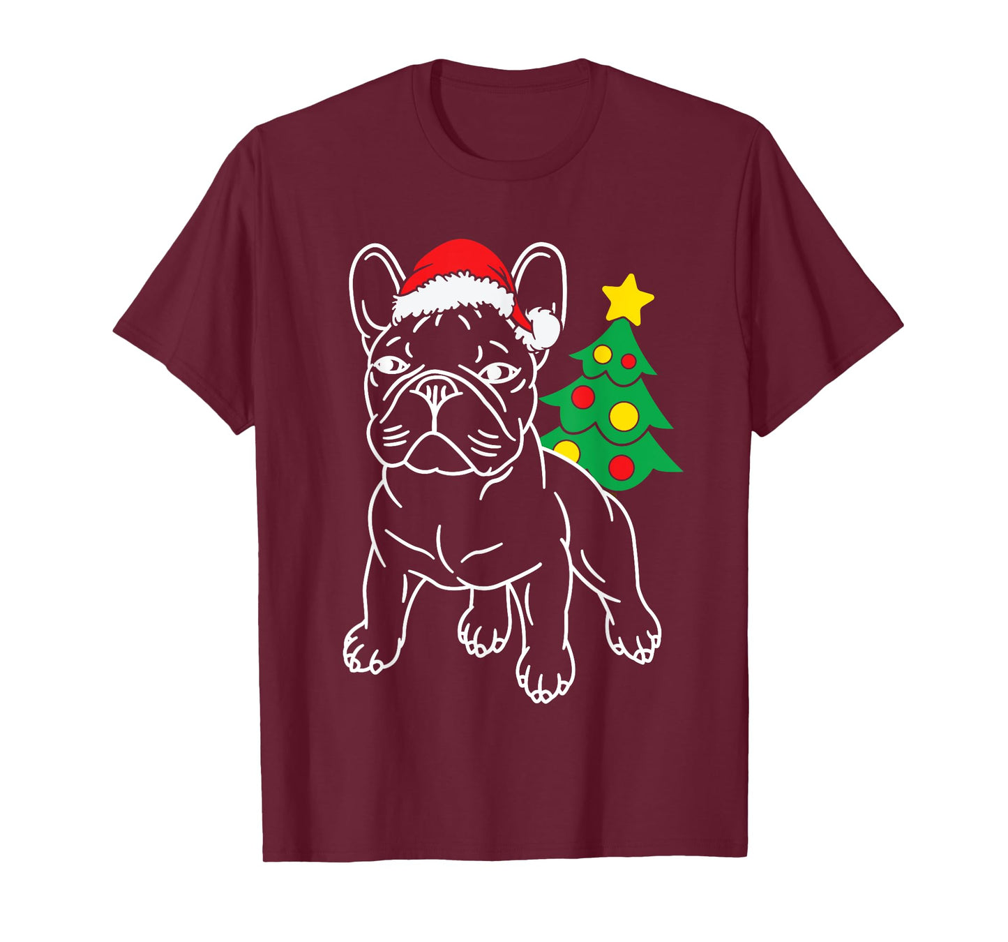 Funny French Bulldog Dog Puppy Christmas Tree Xmas Pajama Men Women Kids T-Shirt