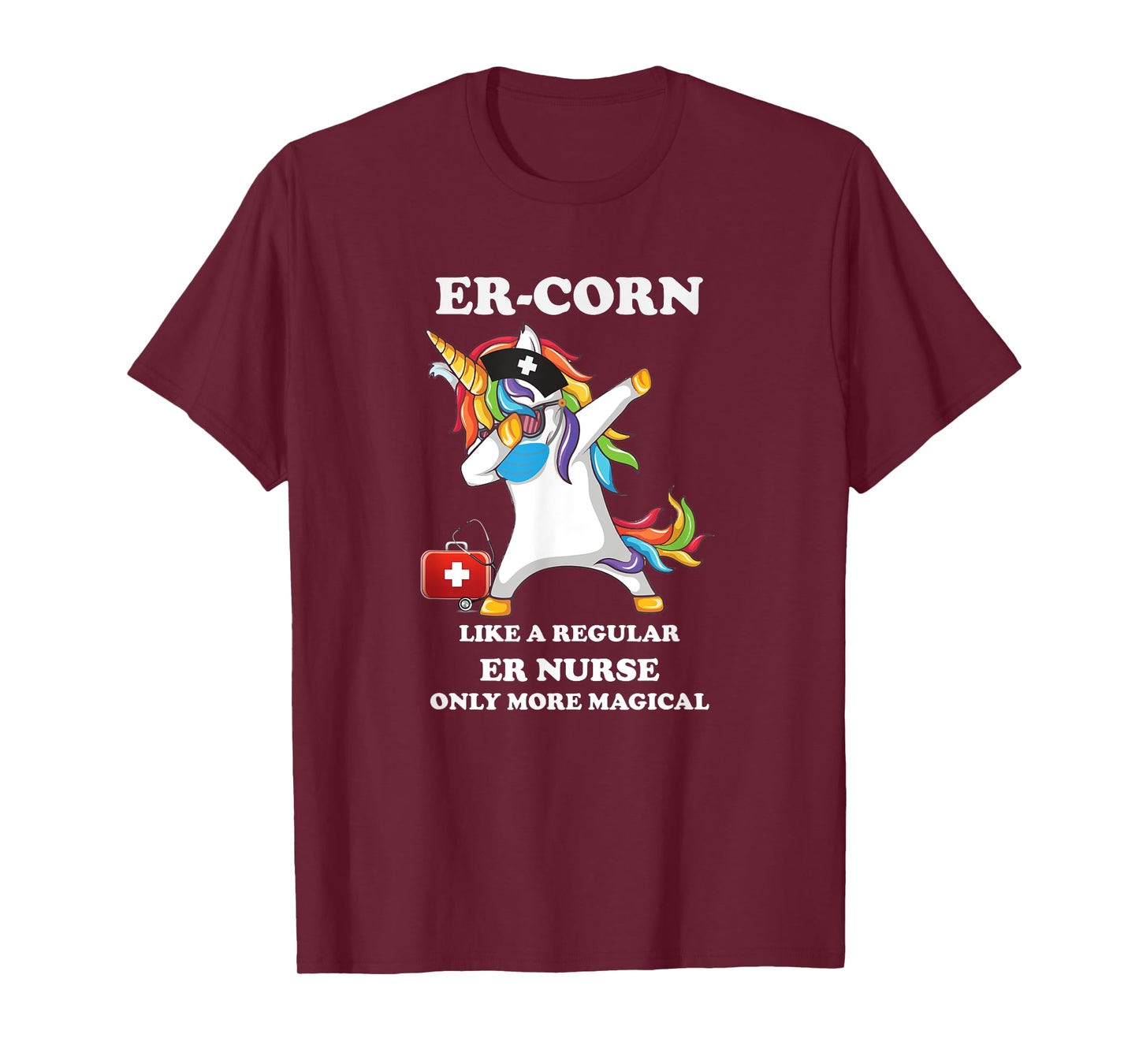 Dabbing Unicorn Nursicon ED ER Emergency Room Nurse RN T-Shirt