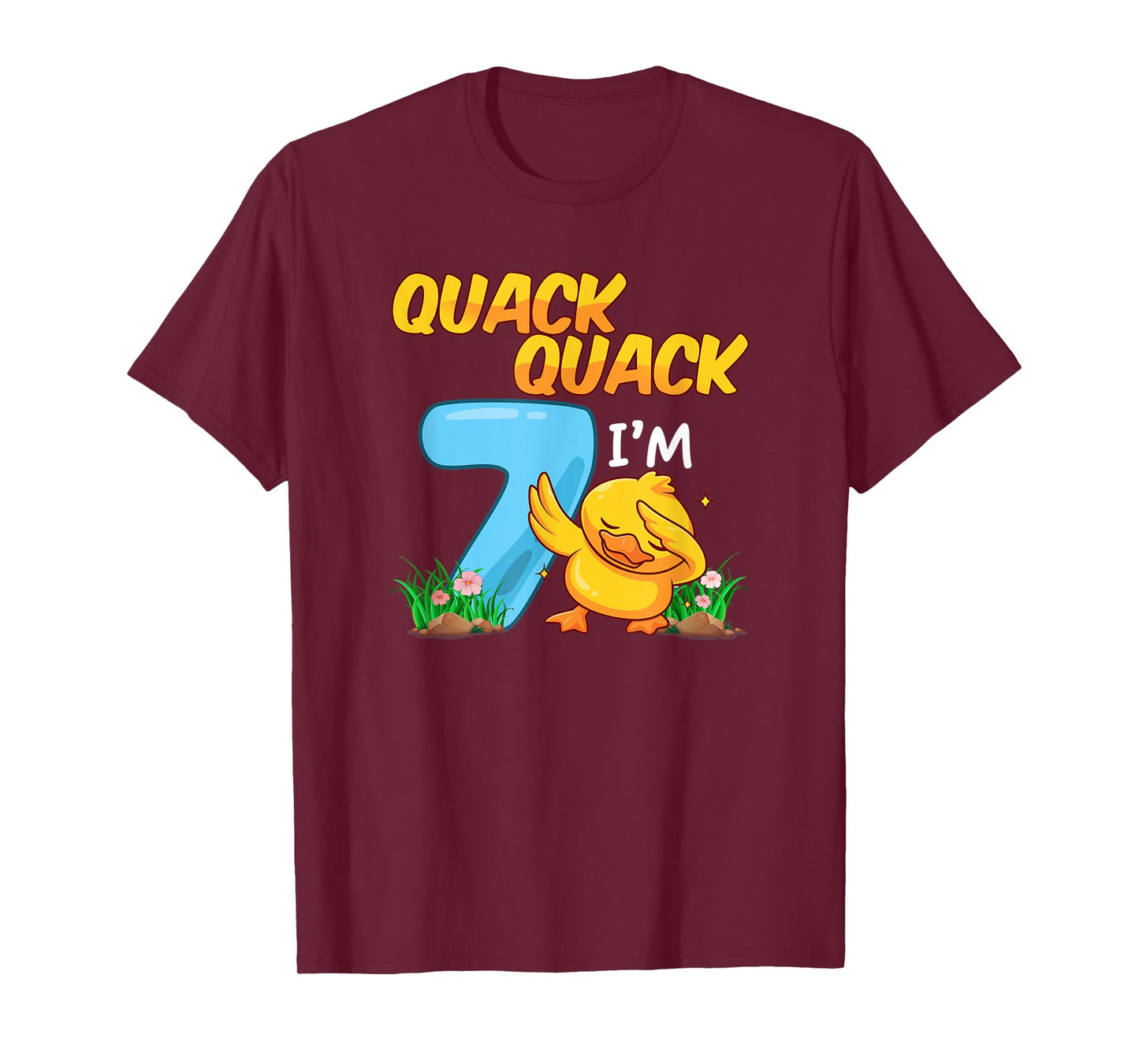 7 Year Old Gifts Boys Girls Teens Dabbing Duck 7th Birthday T-Shirt