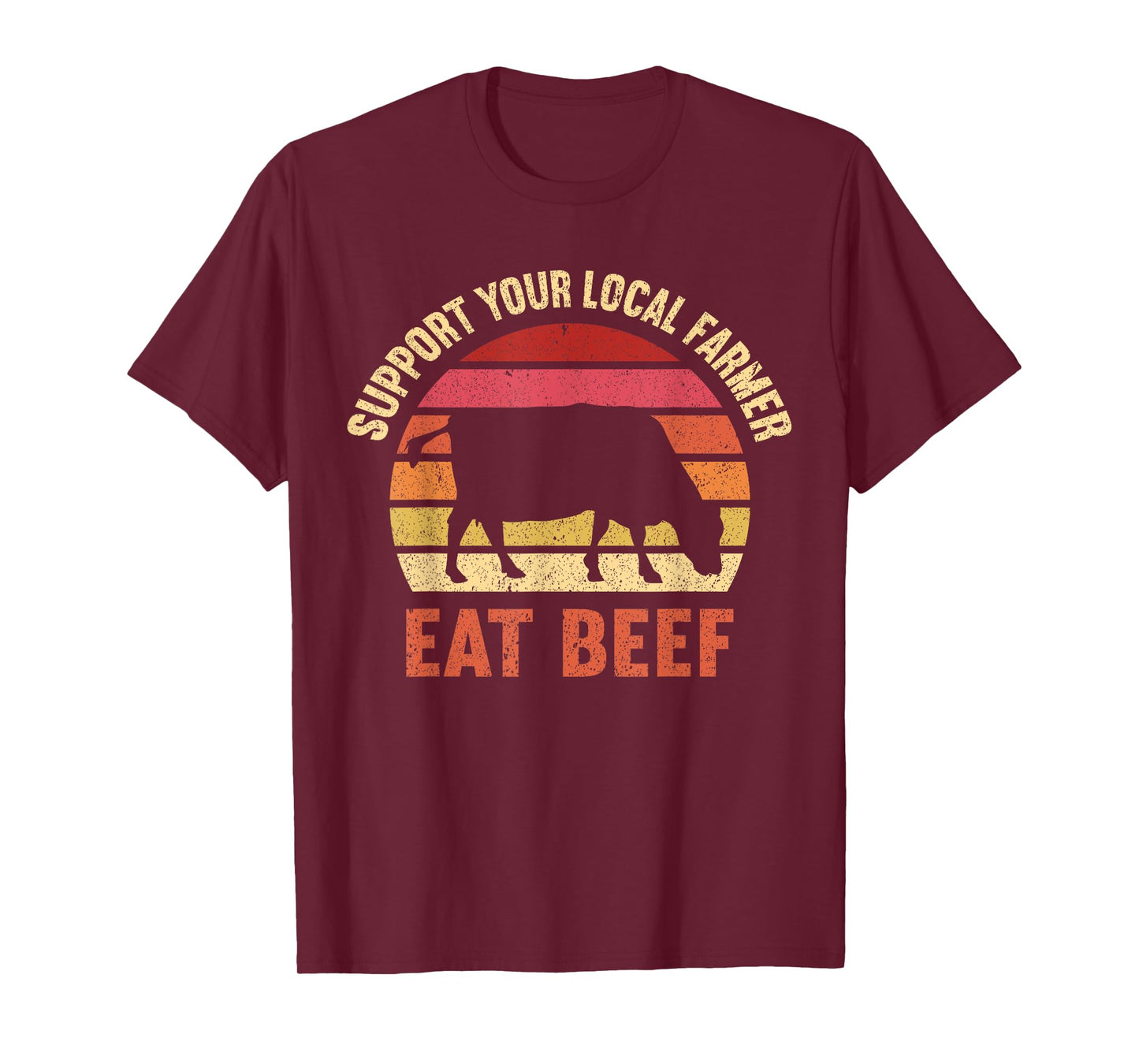 Kids Farming Boys Funny Farmer Gifts For Men Women Support Your Local Farmer Eat Beef Lover Funny Cattle Farmer Unisex-Kids T-Shirt Black Small Classic Fit Crew Neck Short Sleeve