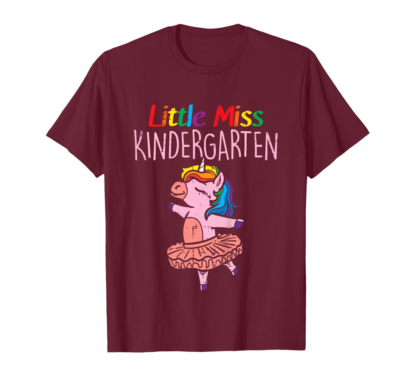 Little Miss Kindergarten Unicorn Back To School Day Girls T-Shirt