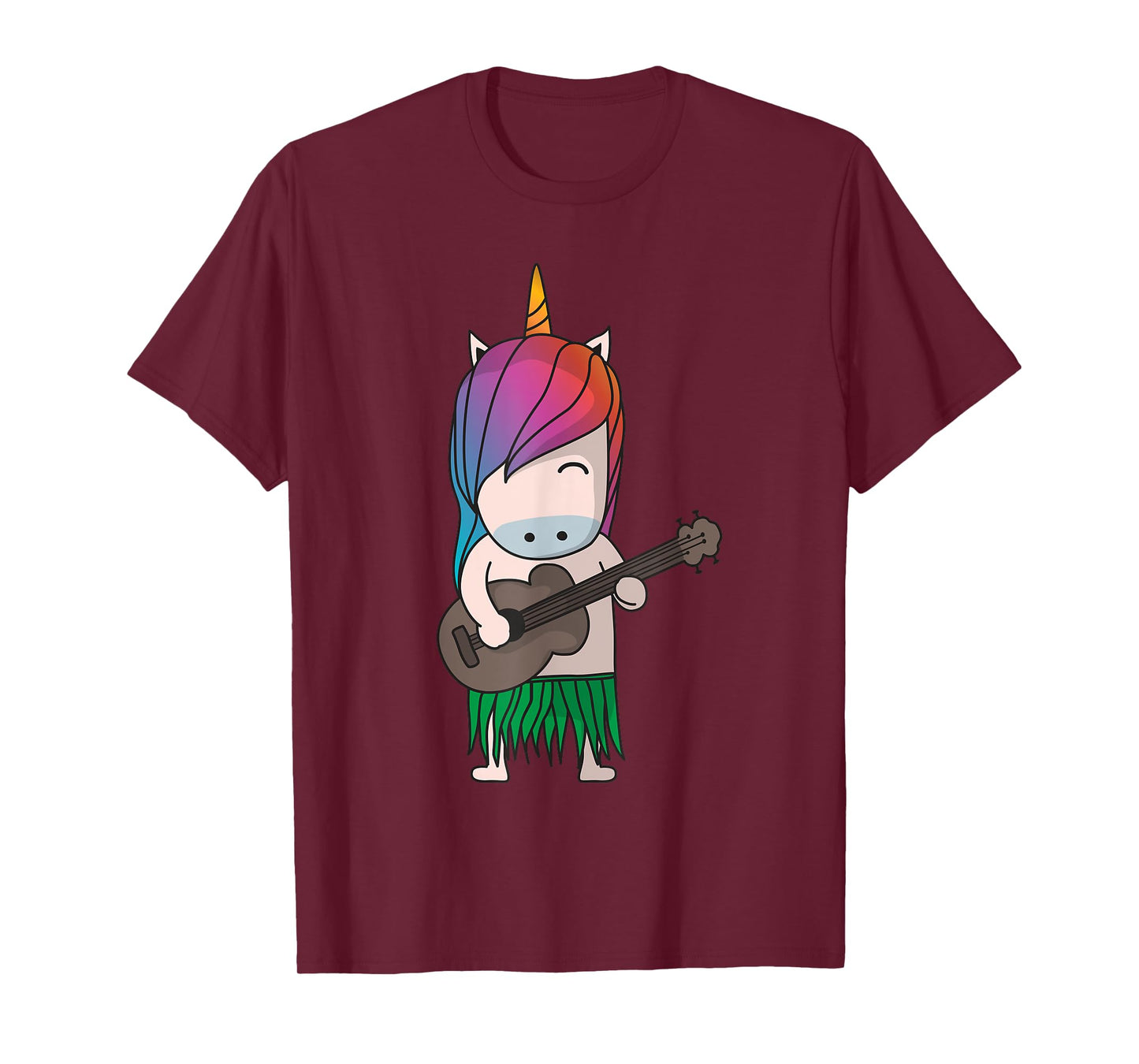 Unicorn Ukulele Luau Cute Funny Hawaii Music T-Shirt