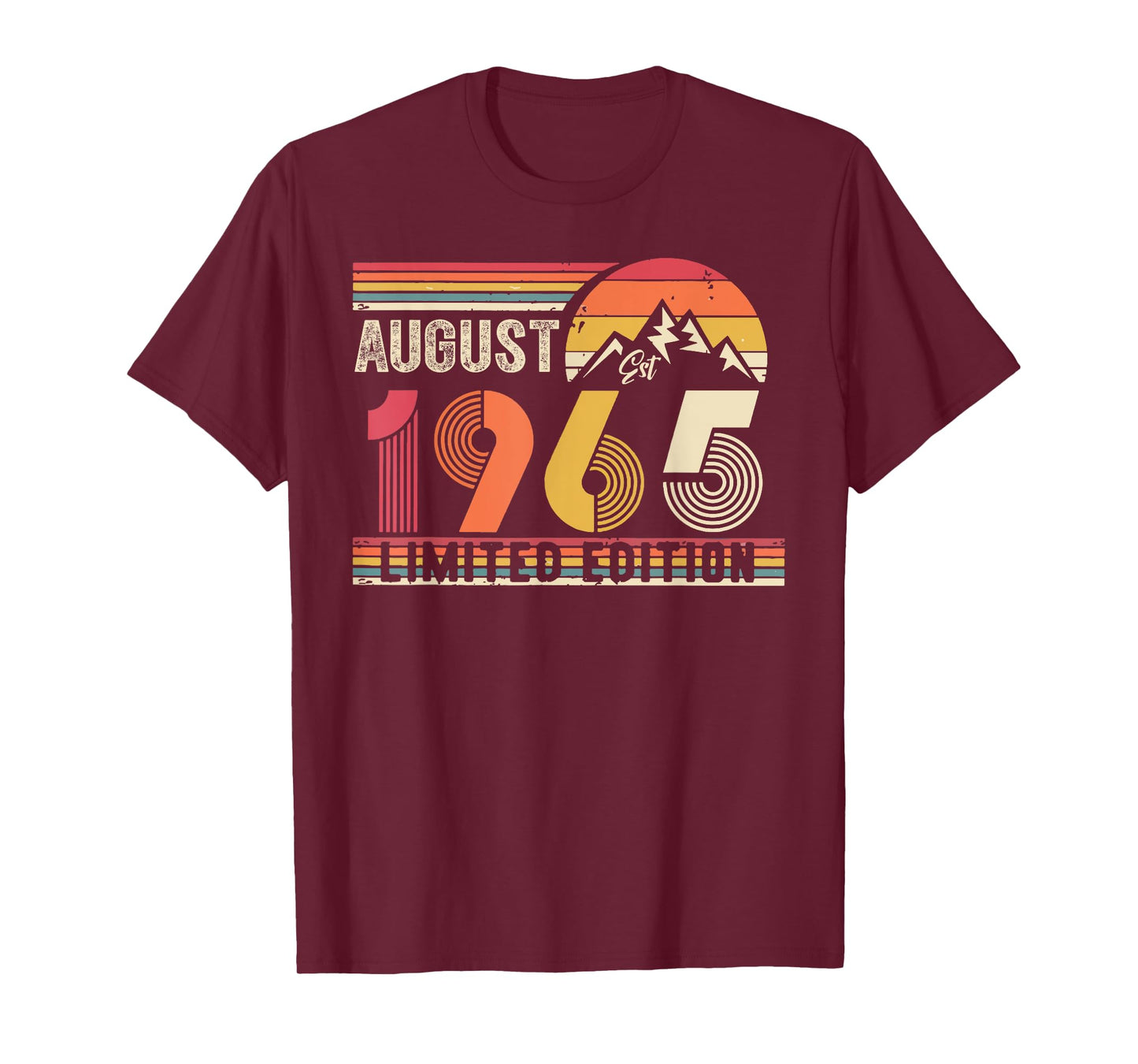 Vintage 1965 Limited Edition 60Year-Old August 60th Birthday T-Shirt