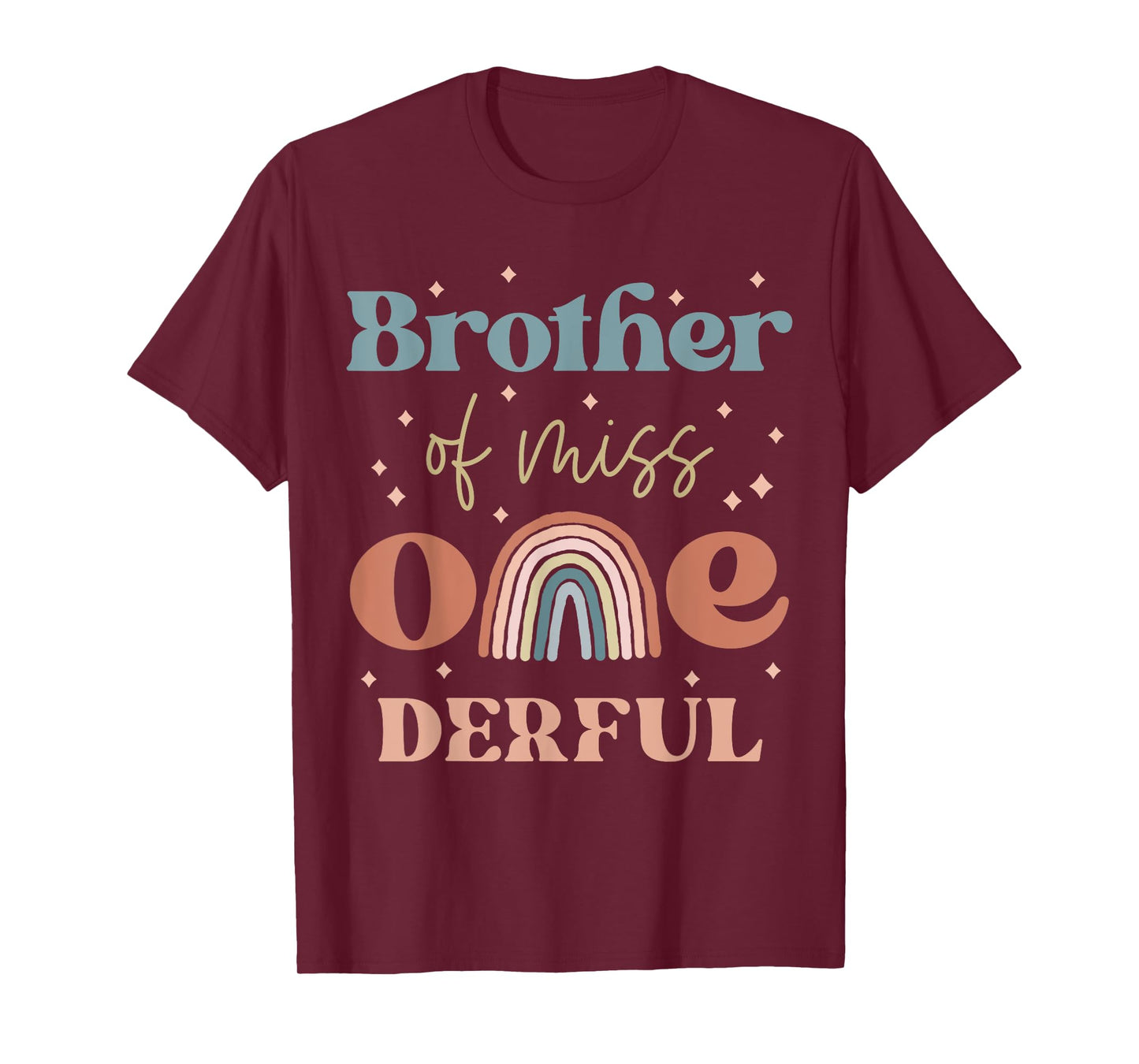 Brother Miss Onederful Boho Rainbow Daughter First Birthday T-Shirt