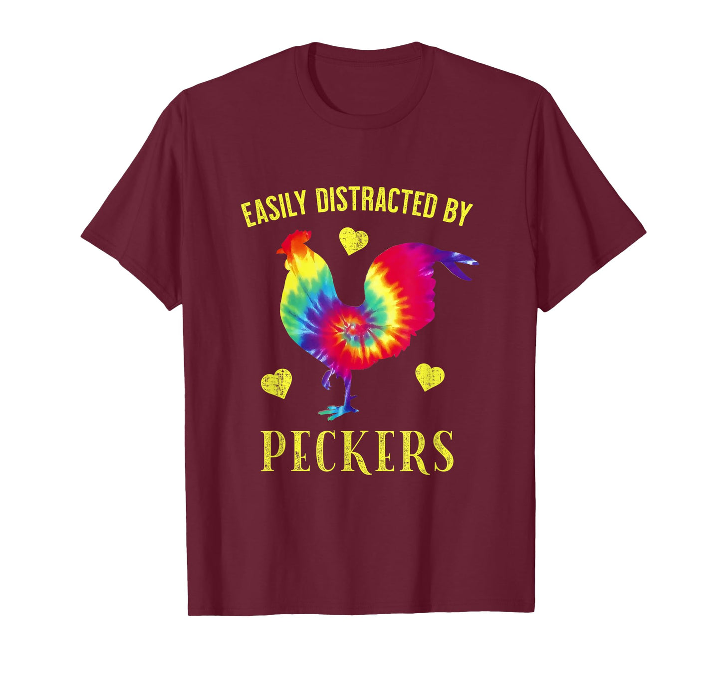 Funny Easily Distracted By Peckers For Chicken Lovers T-Shirt