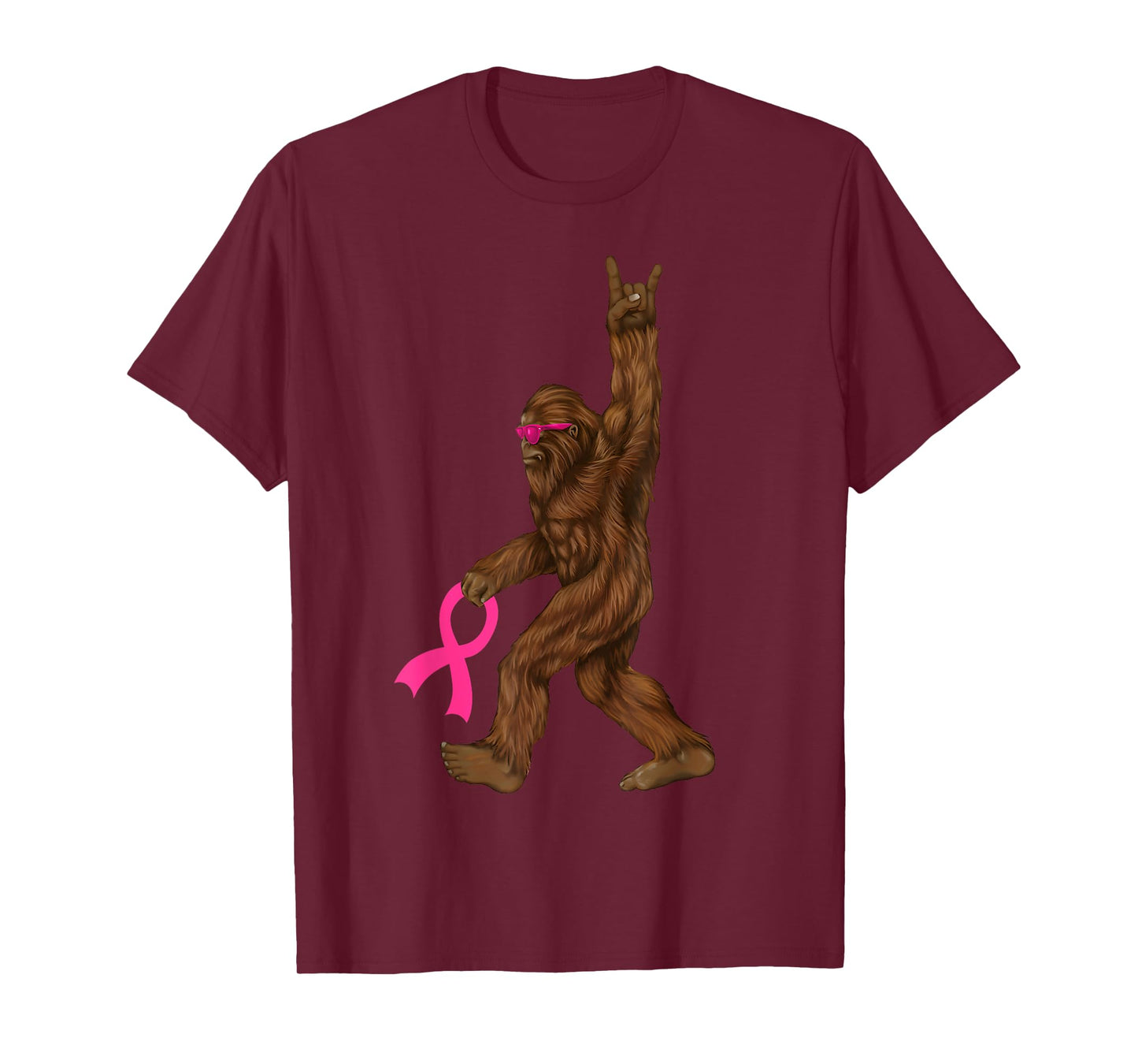 Bigfoot Breast Cancer Funny Sasquatch Pink Ribbon T-Shirt