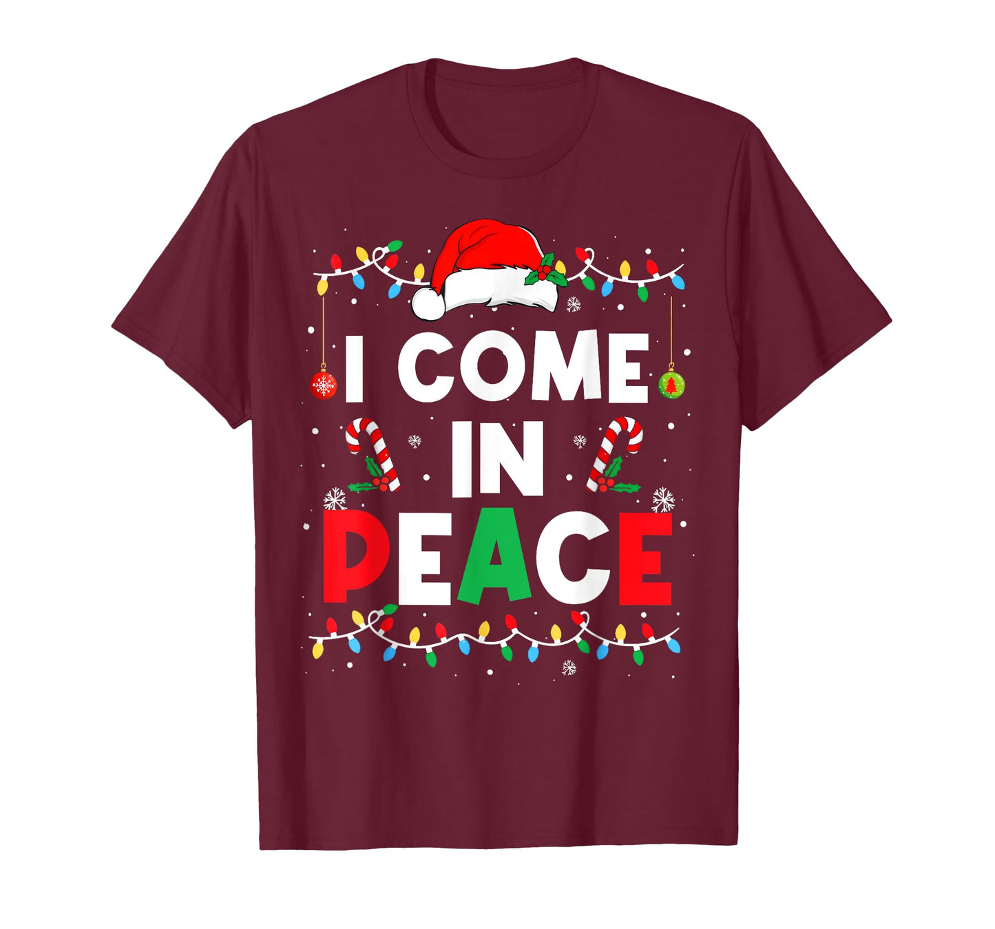 I Come In Peace I'm Peace Funny Matching Couple Christmas T-Shirt