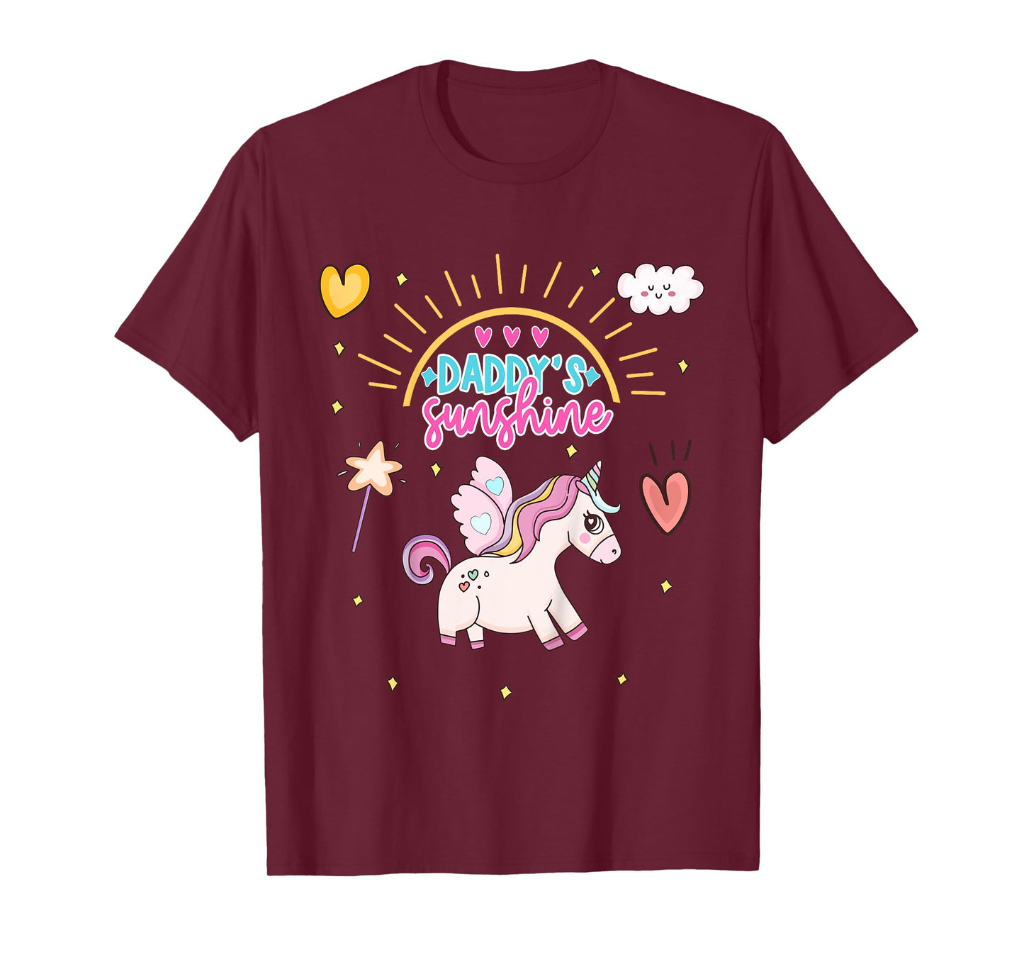 Unicorn with Wings Daddy's Sunshine Daddy's Favorite T-Shirt