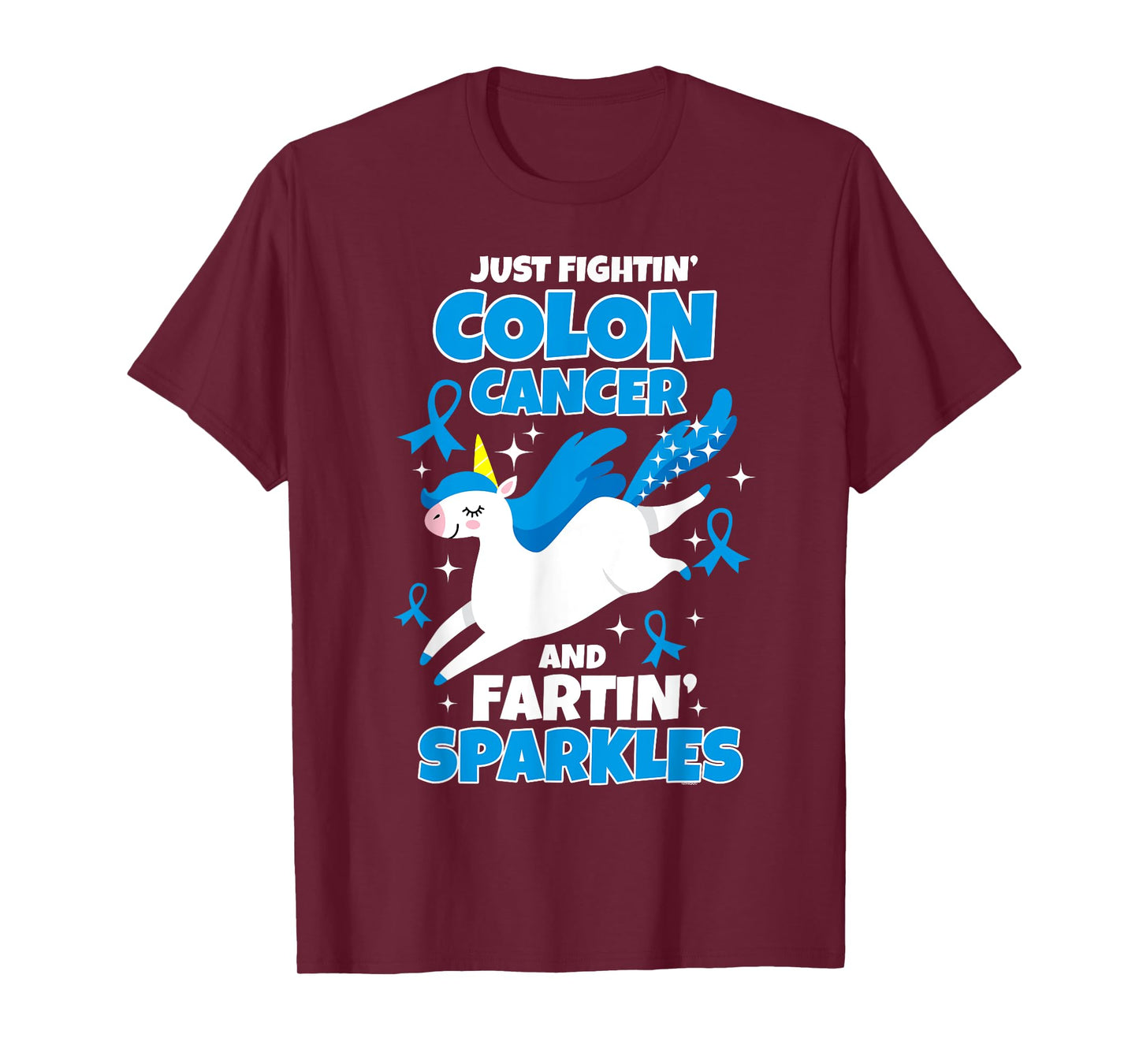 Colon Cancer Funny Unicorn Farting Sparkles T-Shirt