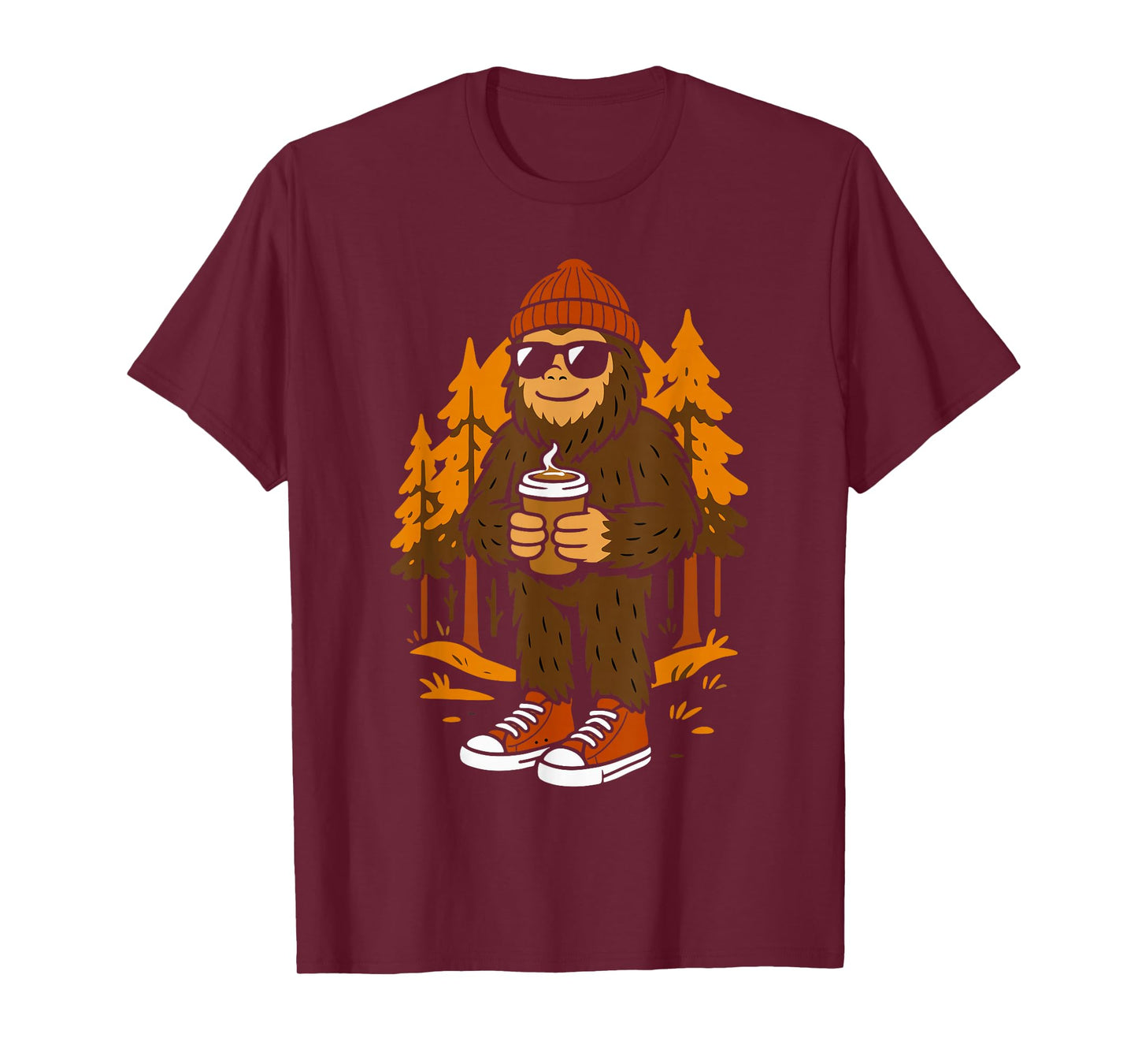 Bigfoot Sasquatch Hipster Men Women Kids Funny Halloween T-Shirt