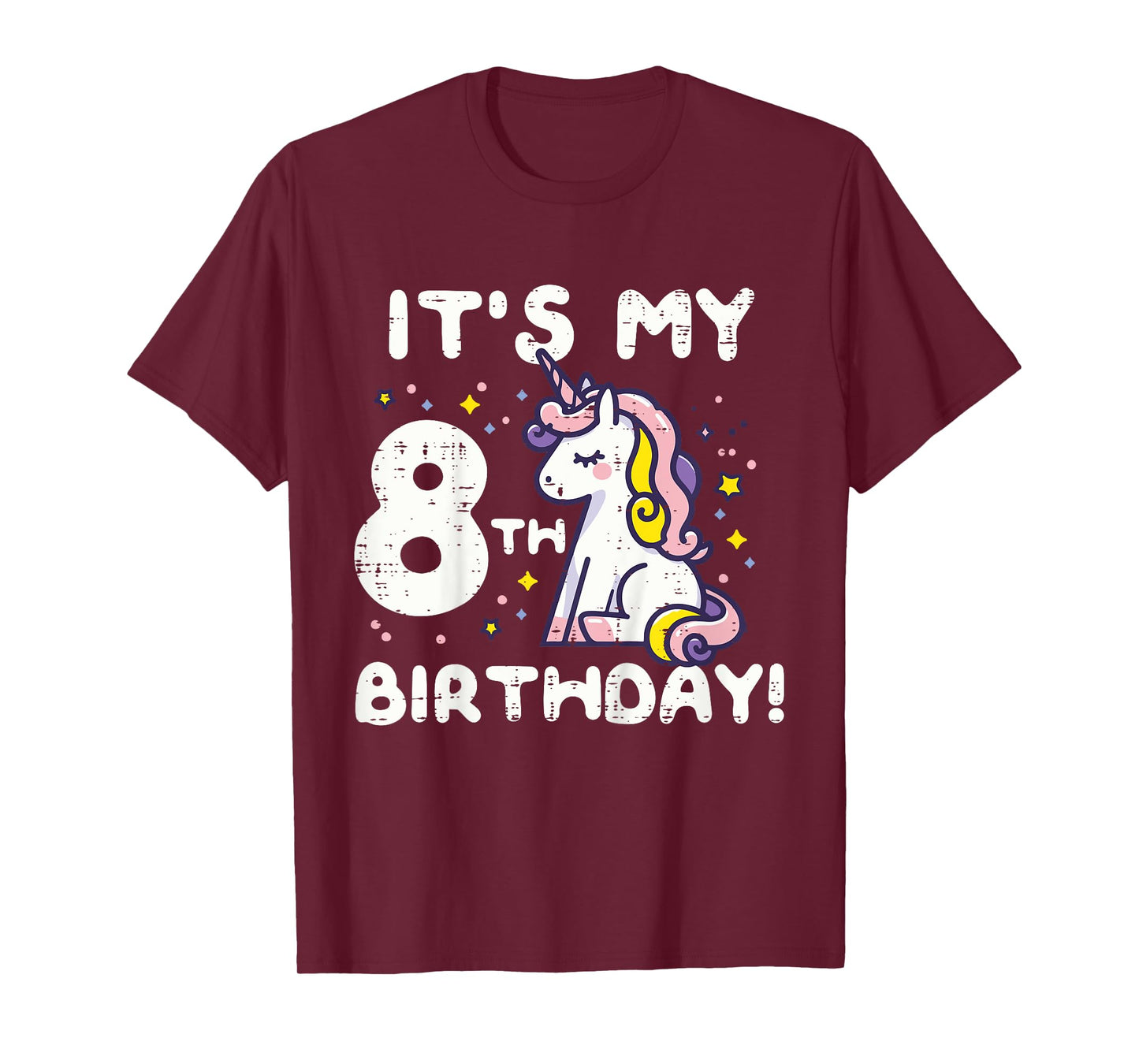 Its My 8th Birthday Unicorn Cute 8 Year Old Bday Girls Kids T-Shirt