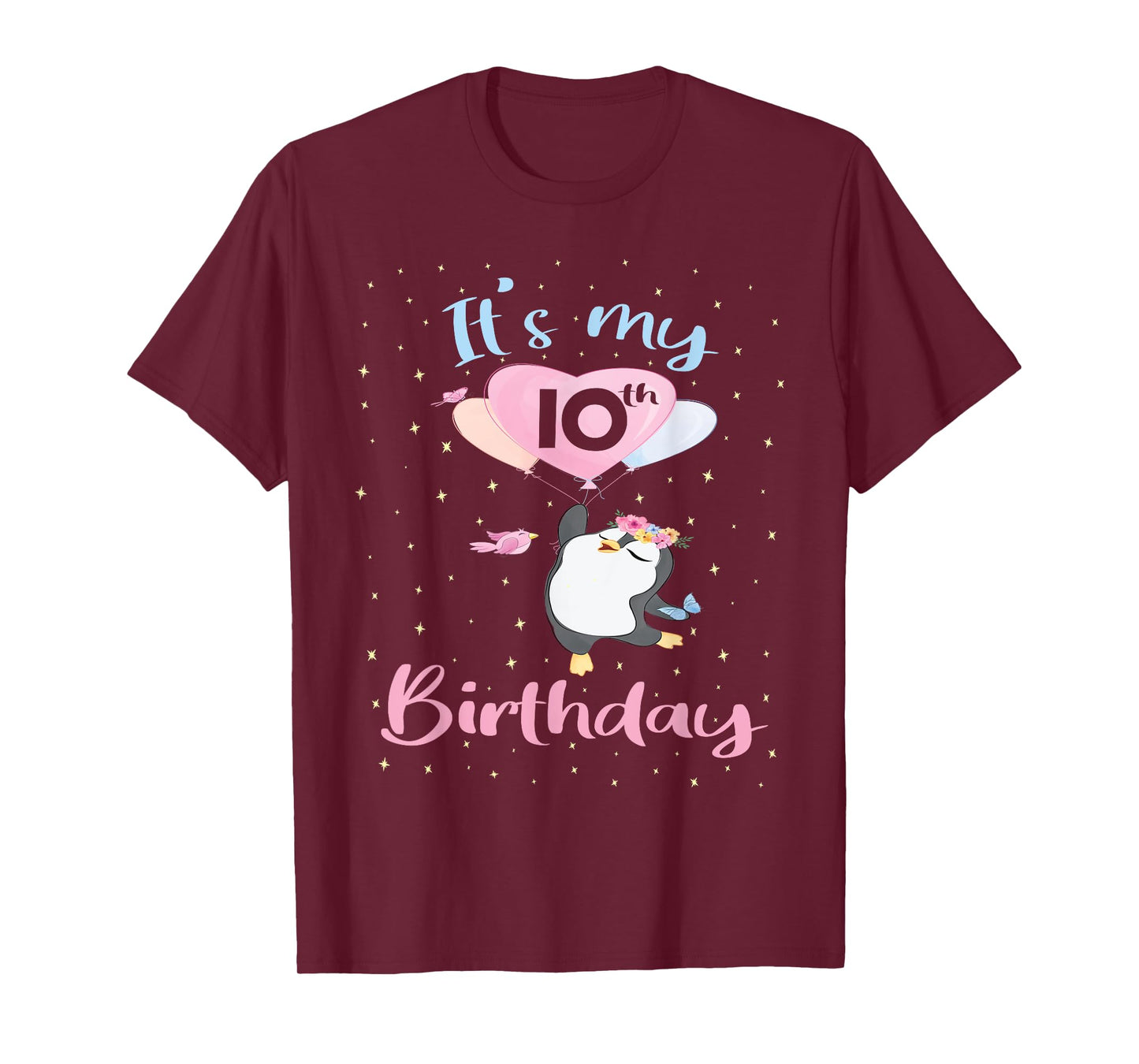 It's My 10th Birthday Penguin Girl 10 Years Old B-day T-Shirt