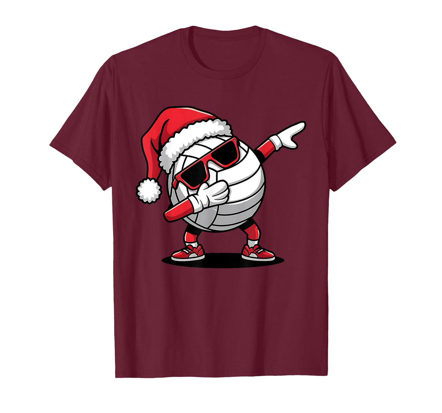 Funny Volleyball Ball Santa Hat Dabbing Xmas Pajamas Boys T-Shirt