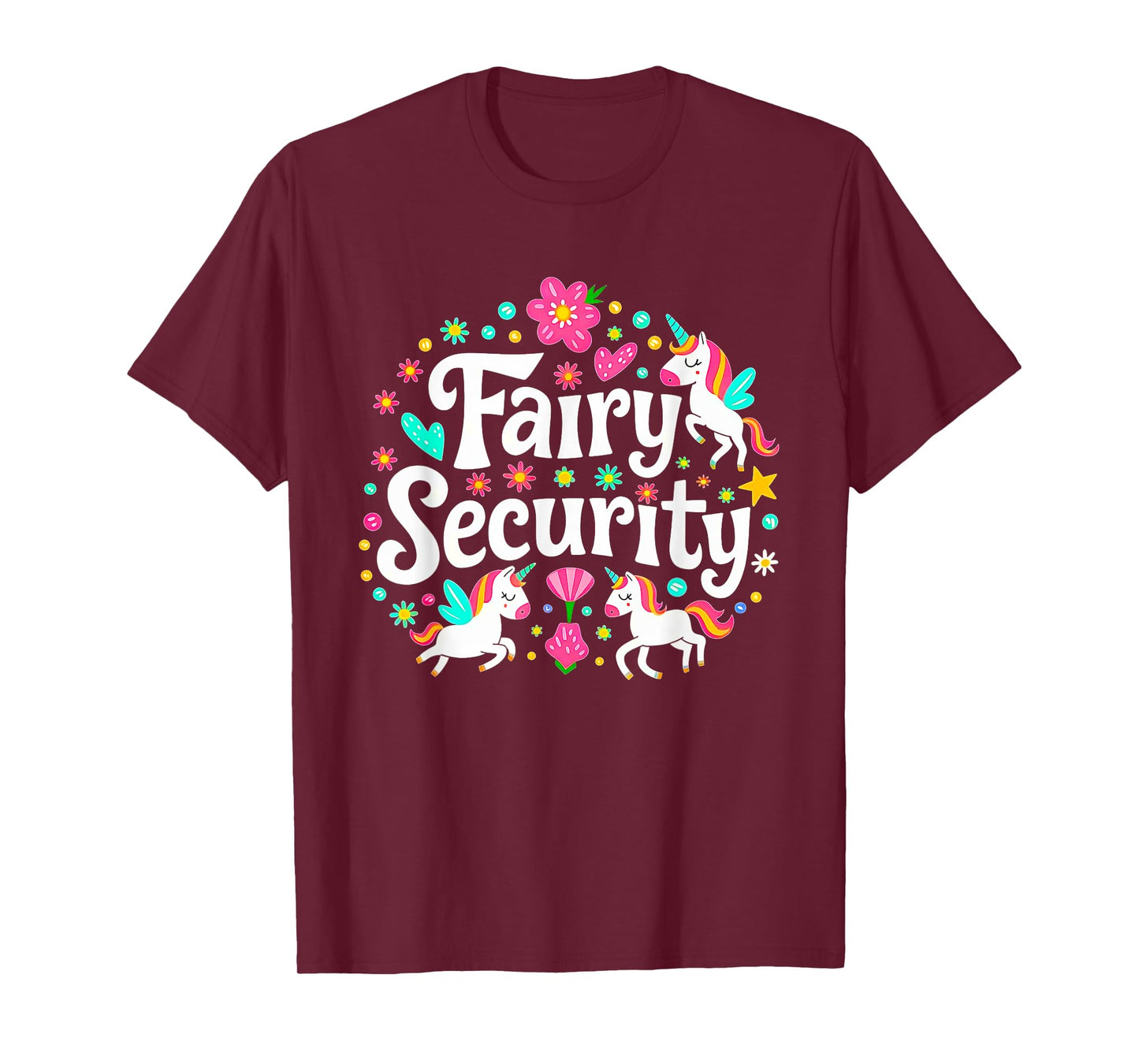 Fairy Security Unicorn Halloween Costume Adult Mom Dad T-Shirt
