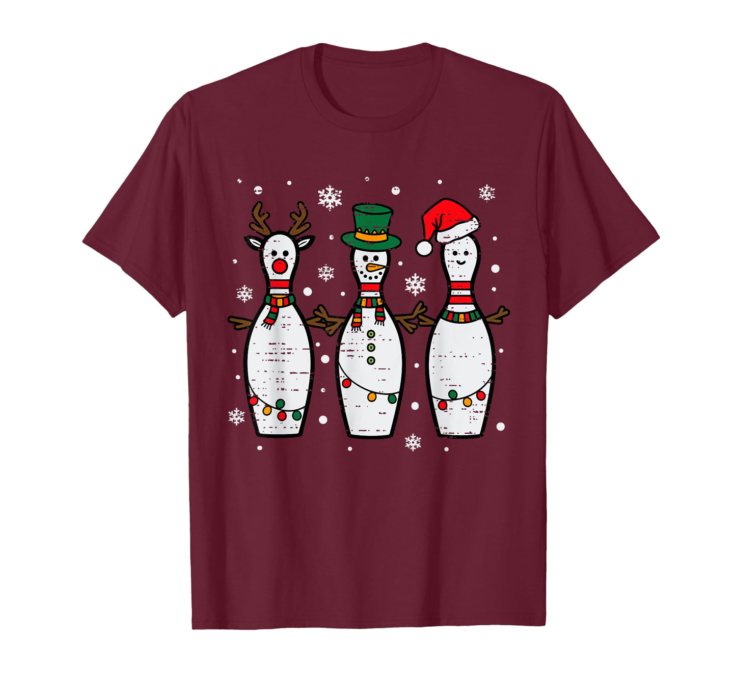 Christmas Bowling Hat Santa Bowler Xmas Sport Men Women Kids T-Shirt