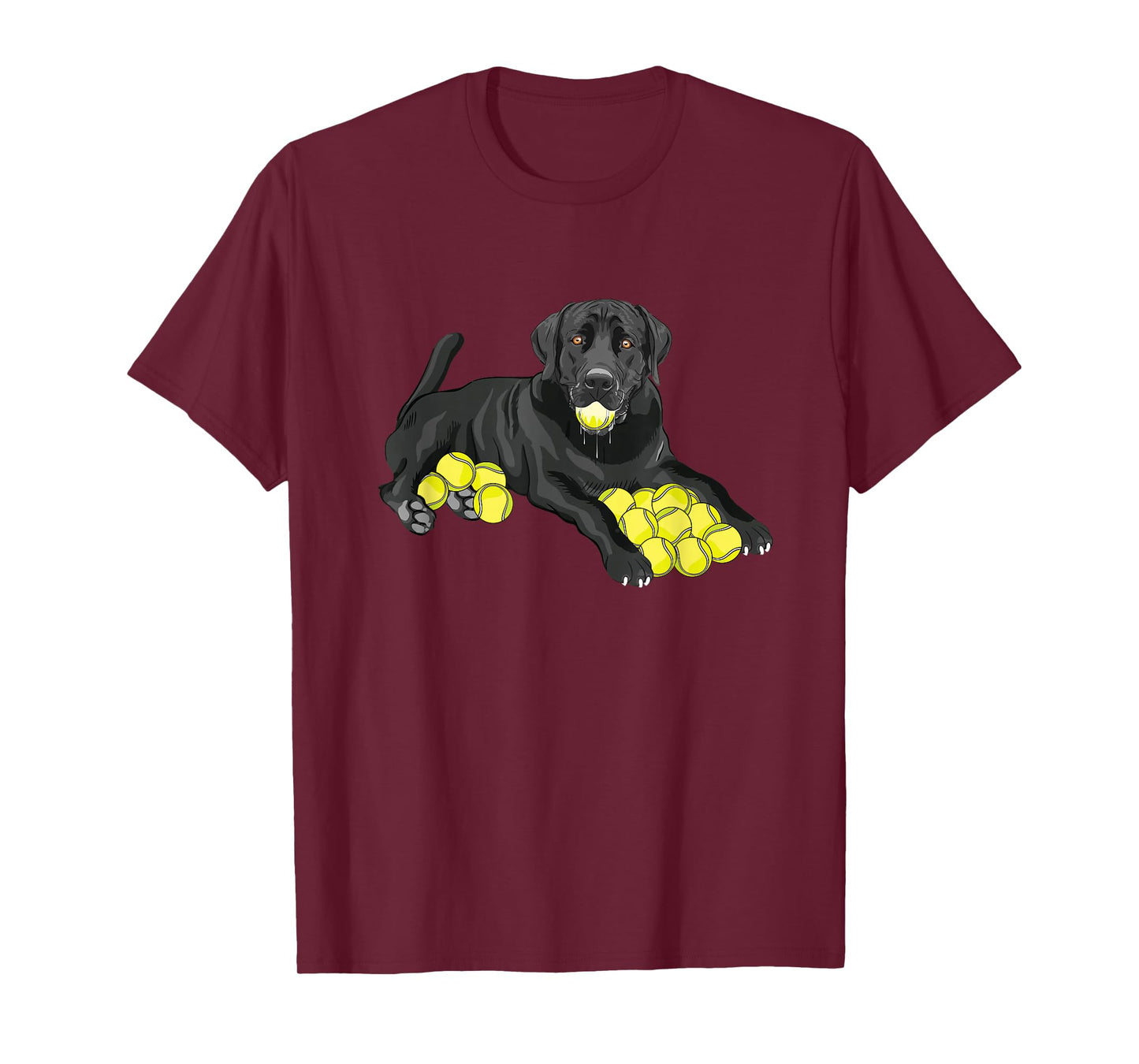 Black Labrador Retriever Tennis Ball Tennis Player Dog Lover T-Shirt
