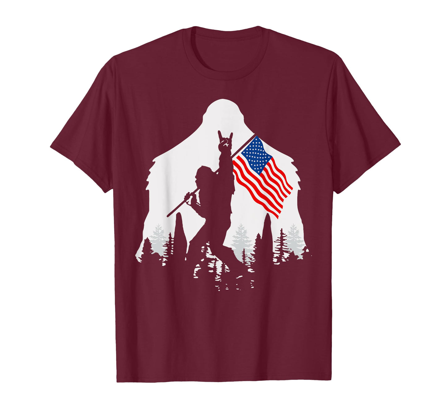4th of July Shirt Bigfoot Sasquatch USA American Flag T-Shirt