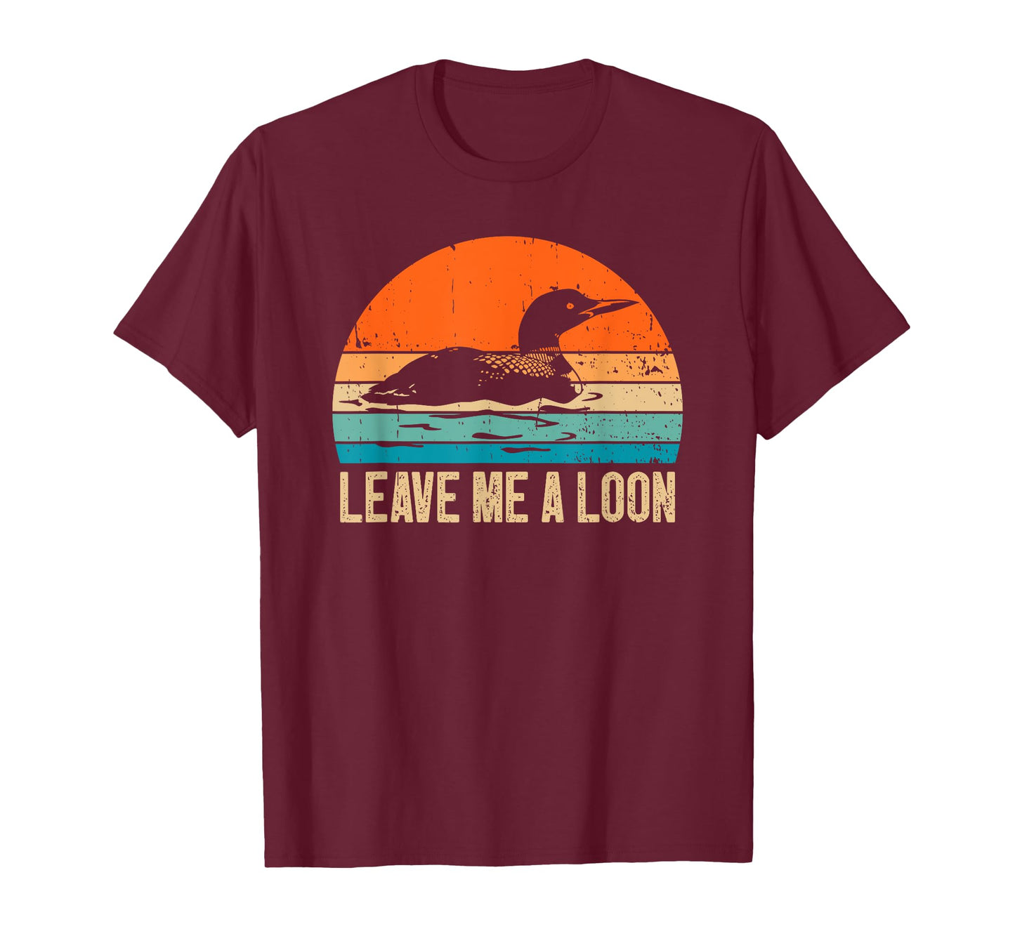 Leave Me A Loon Retro Sunset Duck Bird Watching Birder T-Shirt