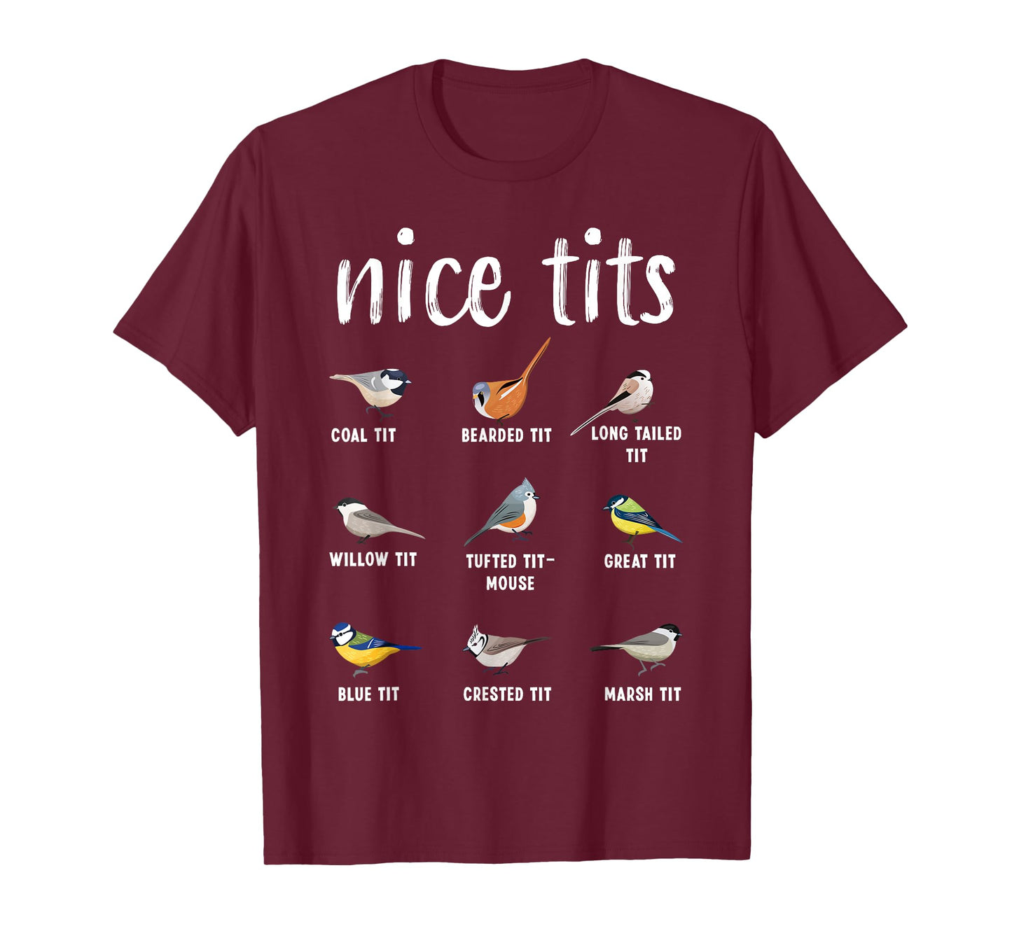 Funny Bird Watching Gifts for Men and Women Tufted Titmouse T-Shirt
