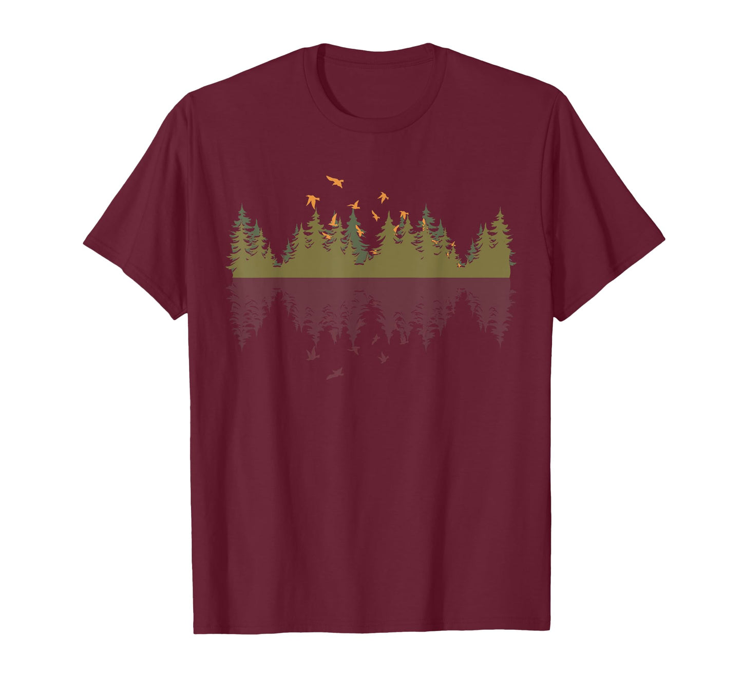 Trees Reflection Birds Trees Nature Wildlife Outdoors Forest T-Shirt