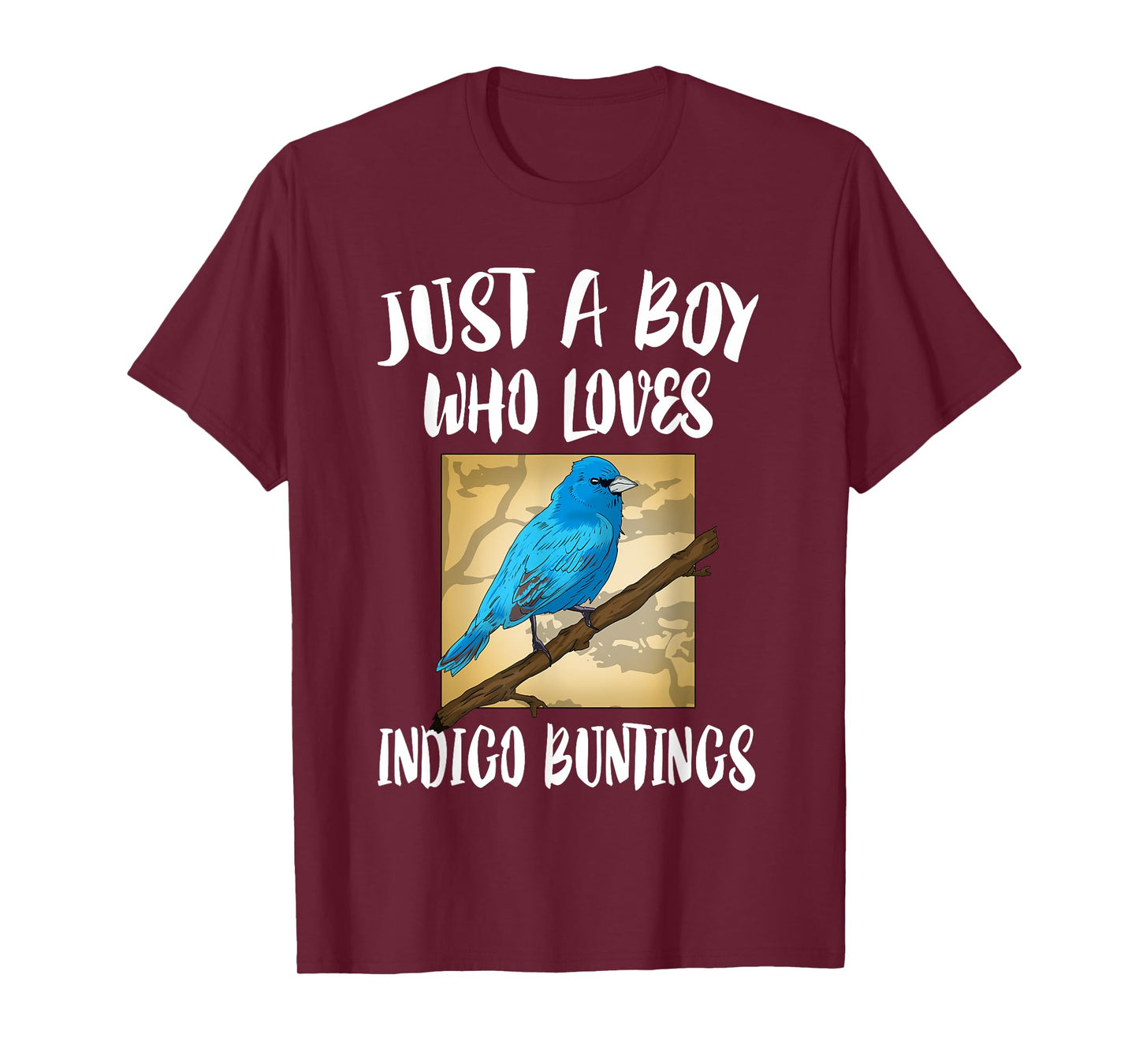 Just A Boy Who Loves Indigo Buntings Birds Birding T-Shirt