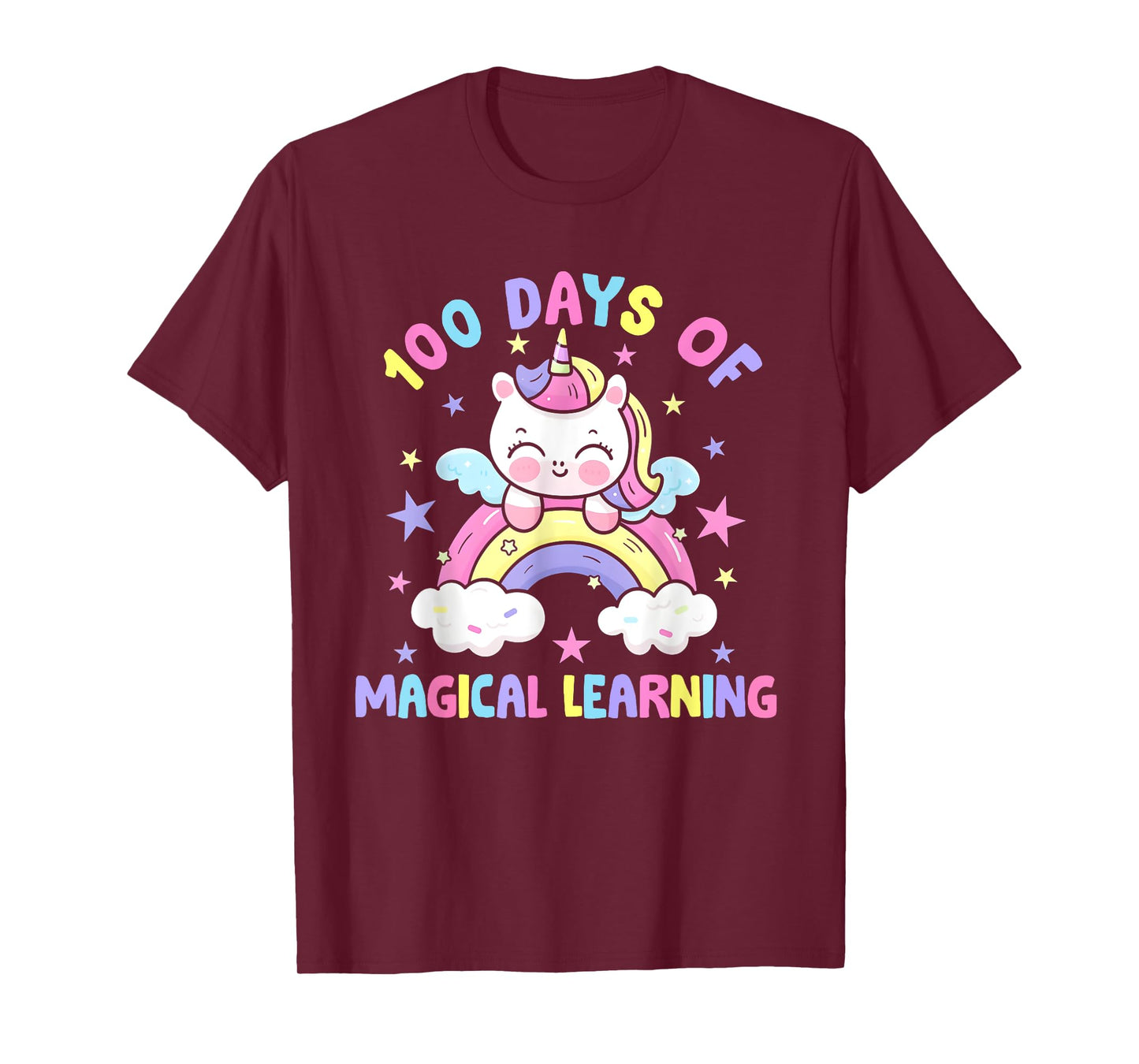 100th Day Of School Unicorn Girls 100 Days Of School Girls T-Shirt
