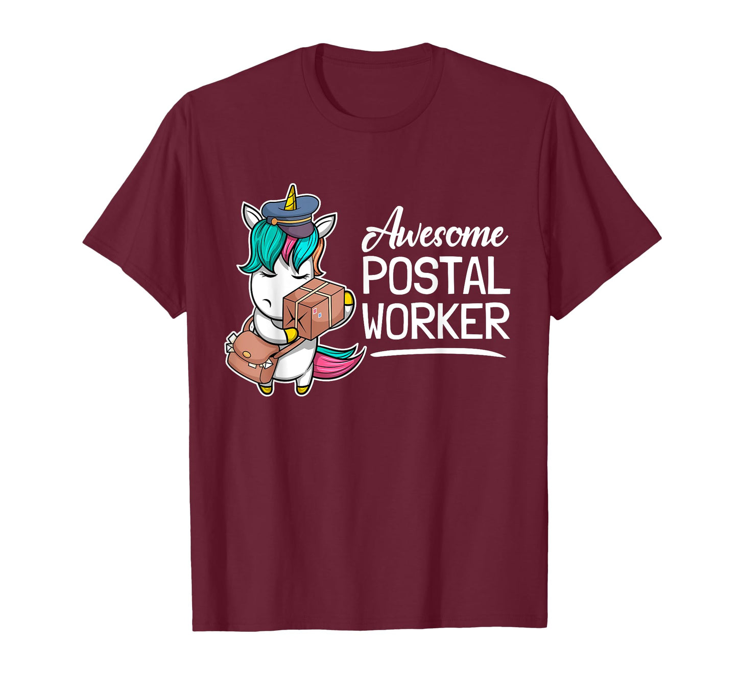 Funny Postal Worker Mailman I Awesome Unicorn Postman T-Shirt