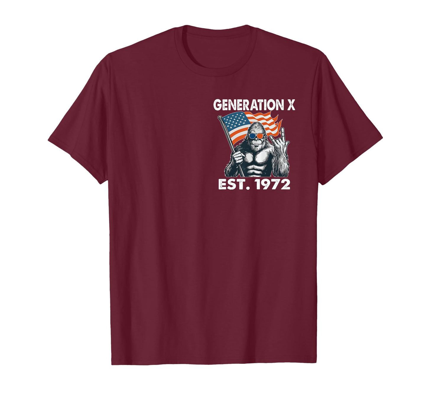 Gen X 1972 Walk Away I Am A Grumpy Old Man Bigfoot (2 SIDES) T-Shirt