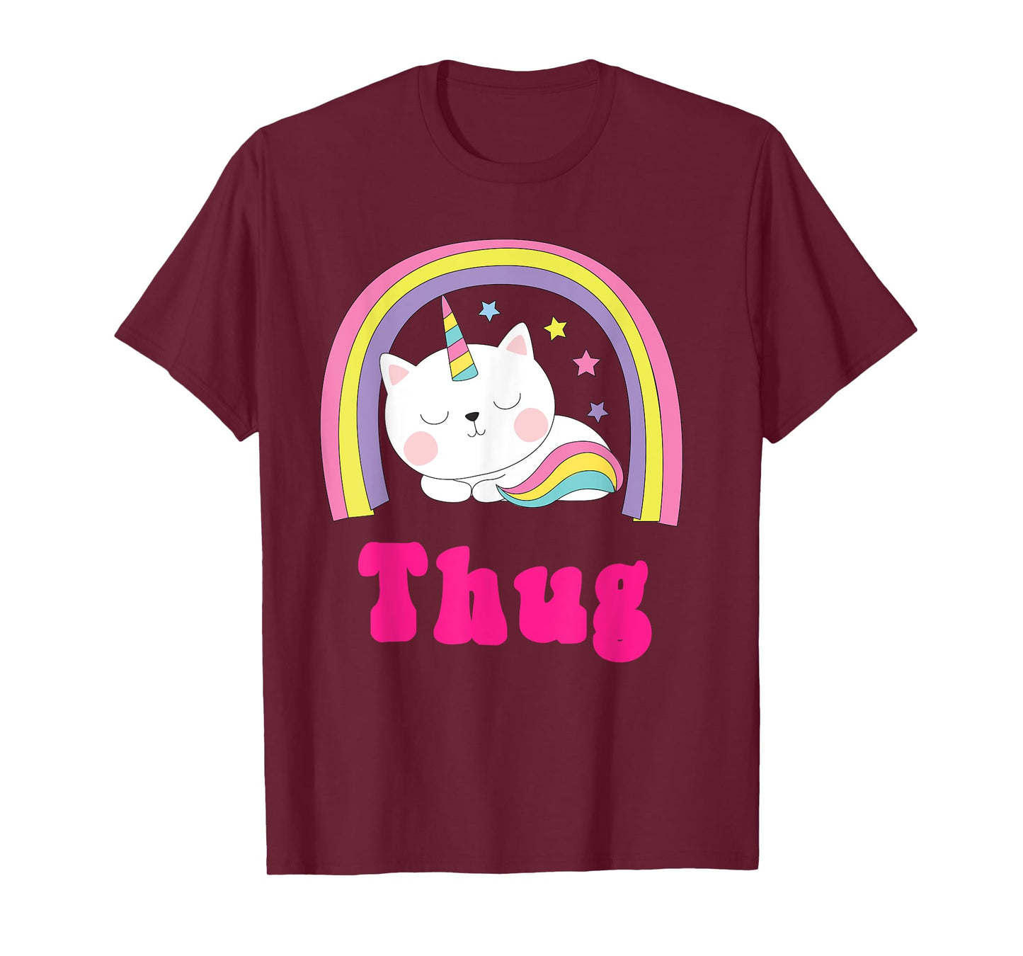 Thug Shirts | Sarcastic Retro Rainbow Funny Unicorn Thug T-Shirt