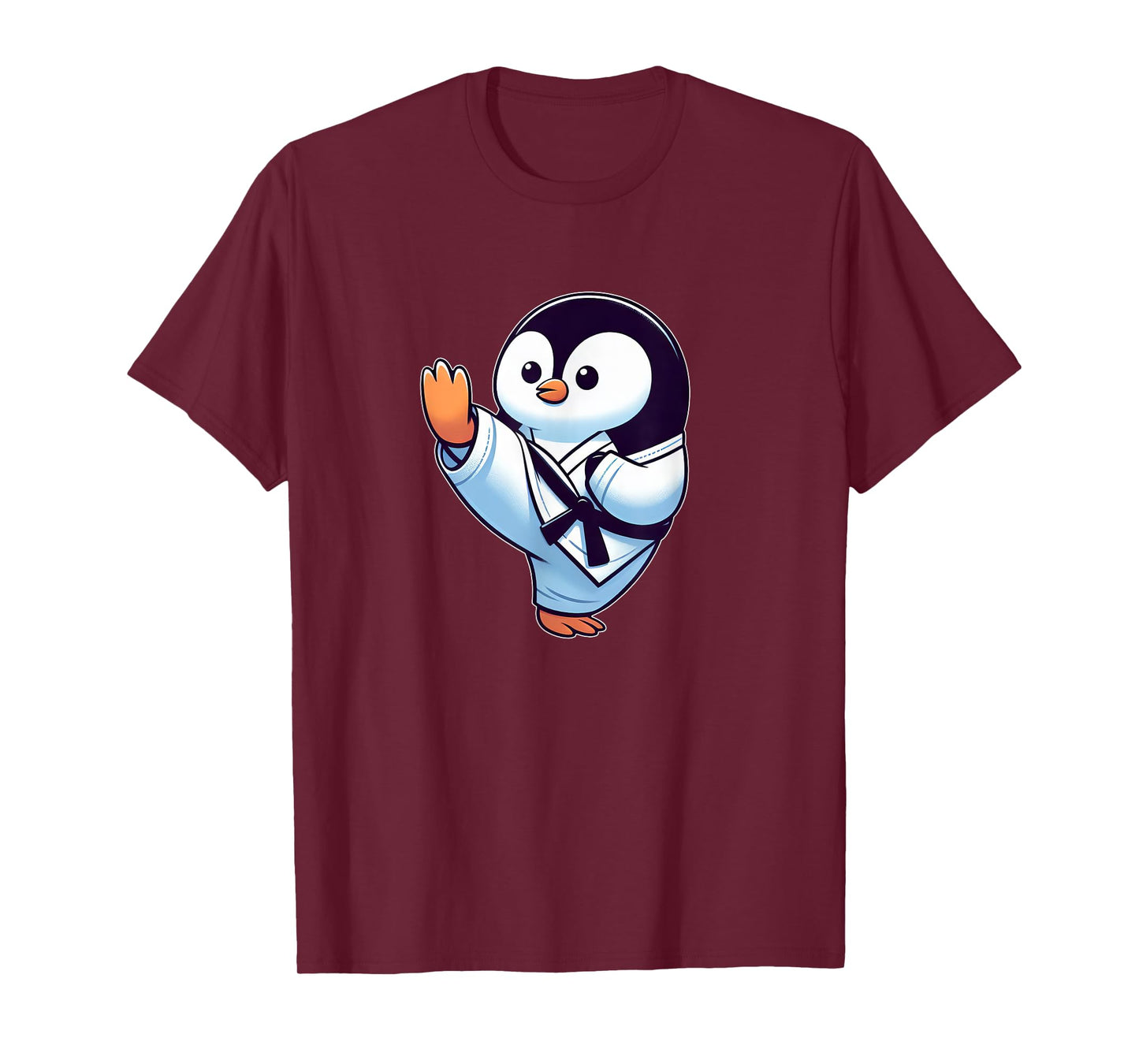 Cute Cartoon Penguin Karate Martial Arts T-Shirt