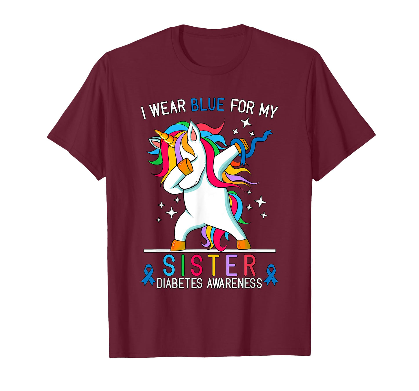 I Wear Blue For My Sister Type One Diabetes Awareness Kids T-Shirt