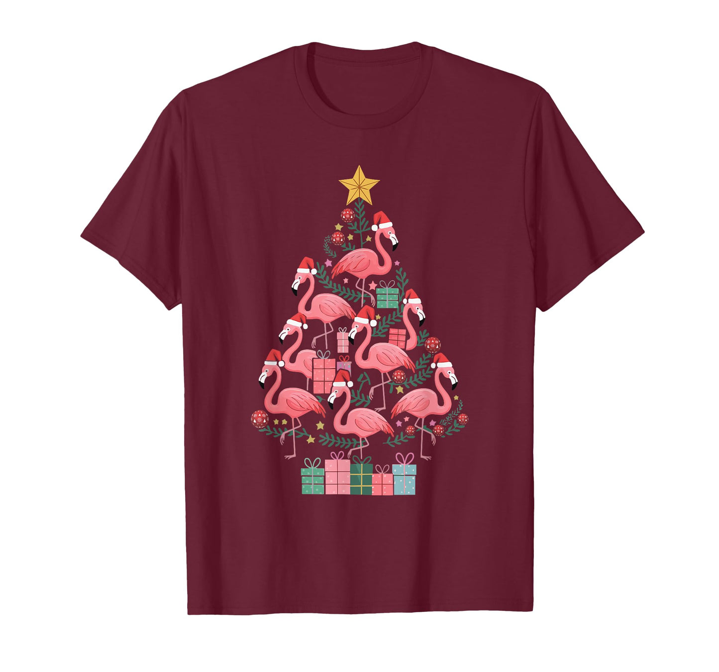 Flamingo Christmas Tree T-Shirt