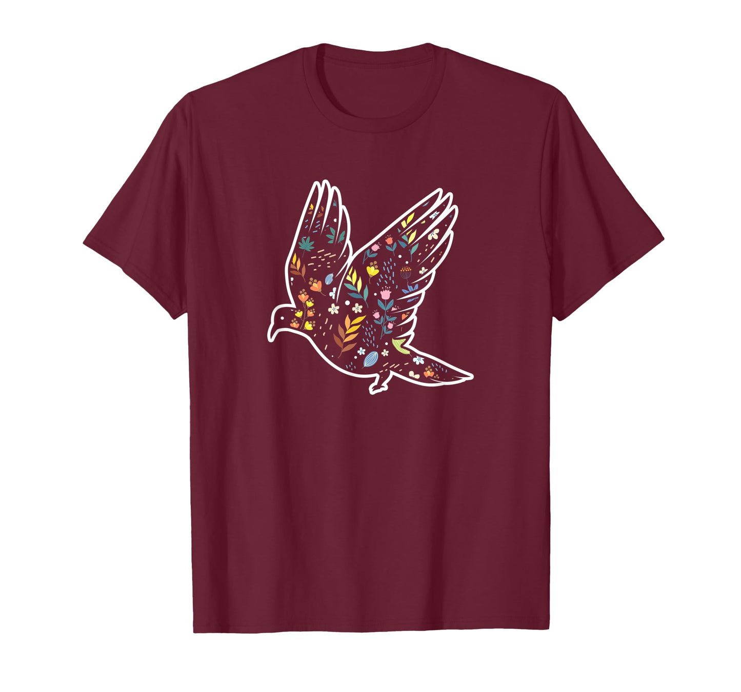 Floral Pattern Pigeon T-Shirt