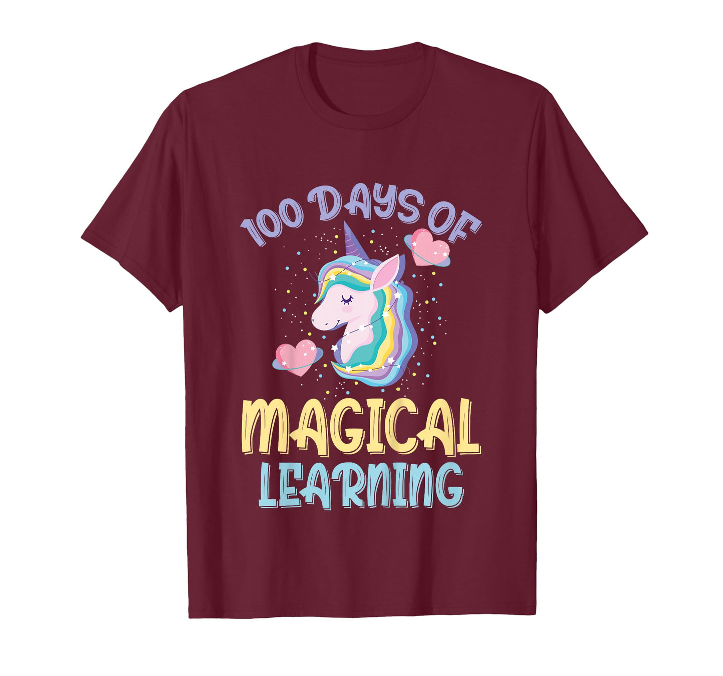100 Days Of Magical Learning 100th Day Of School Unicorn T-Shirt