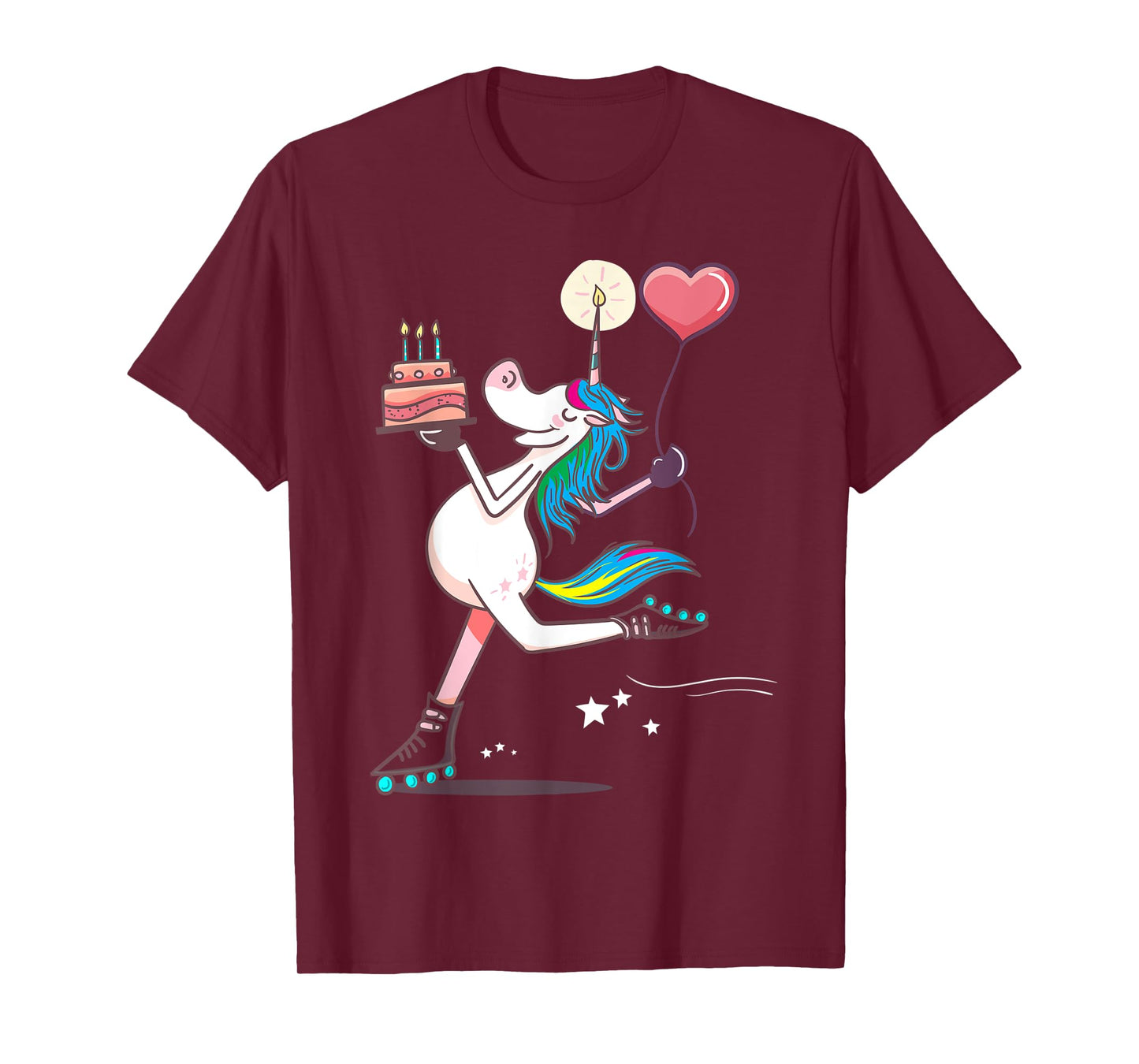 Funny Unicorn Skating Birthday Rainbow Magical Girl Gifts T-Shirt