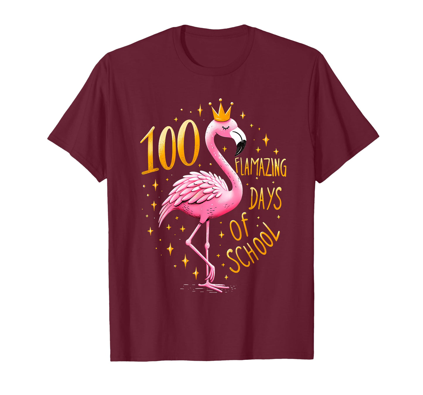 100th School Day 100 Flaming School Days Flamingo T-Shirt