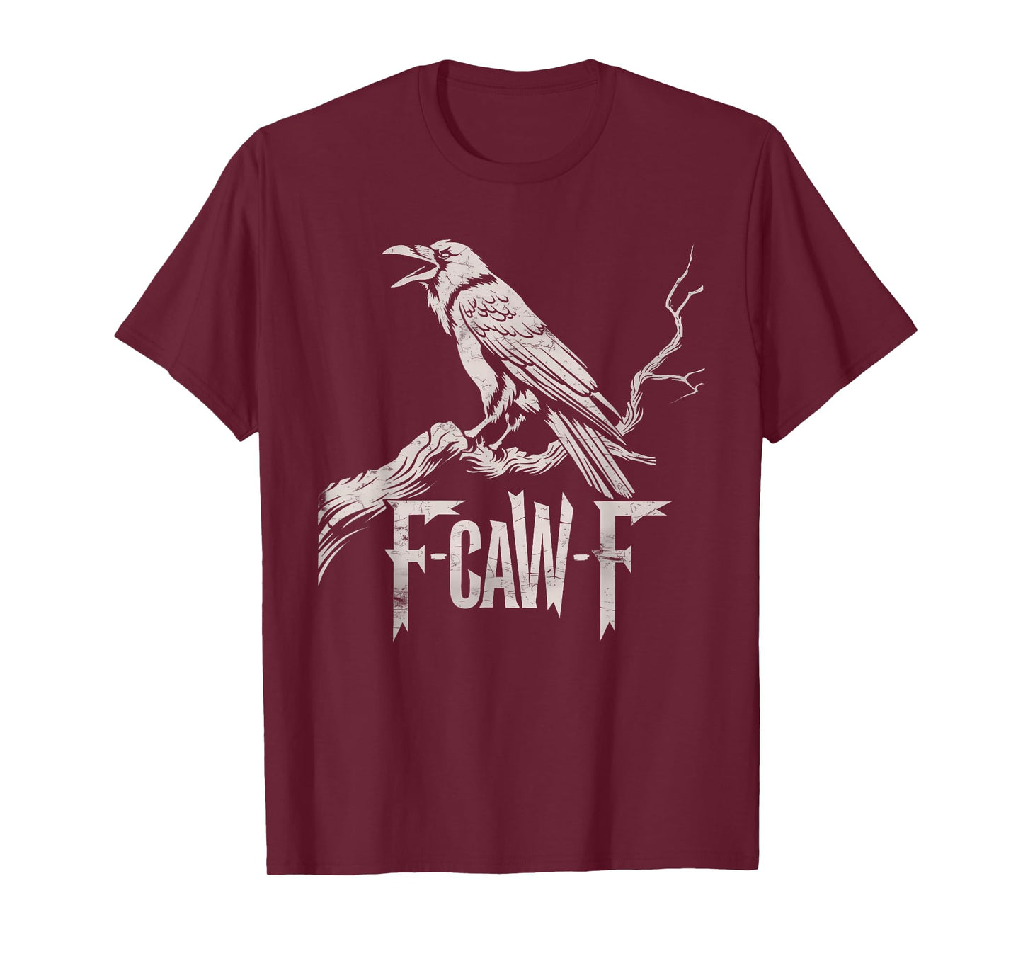 F-Caw-F Black Crow Pun Funny Bird Cawing Grunge T-Shirt