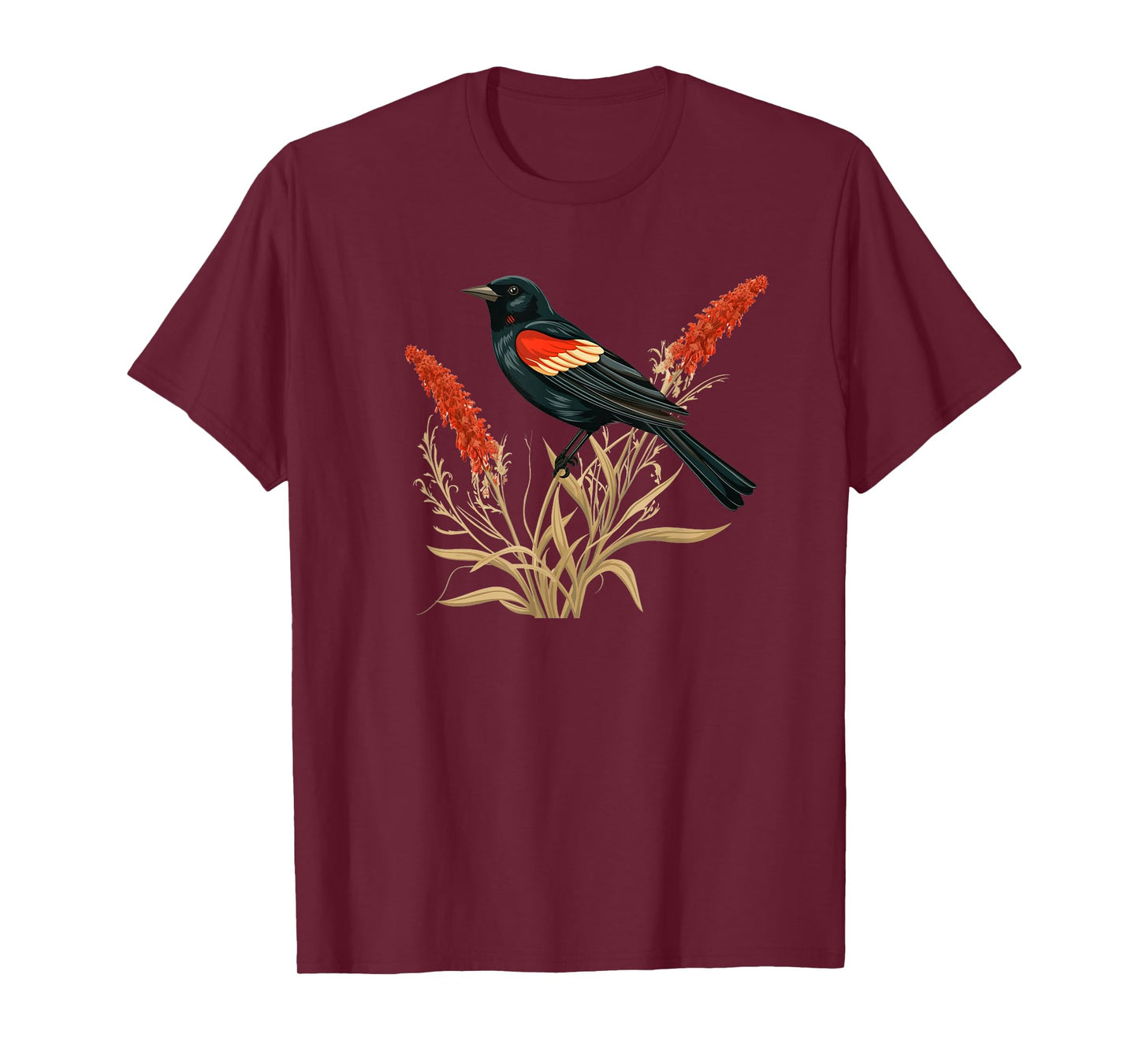 Floral Red-Winged Blackbird Red Winged Blackbird T-Shirt