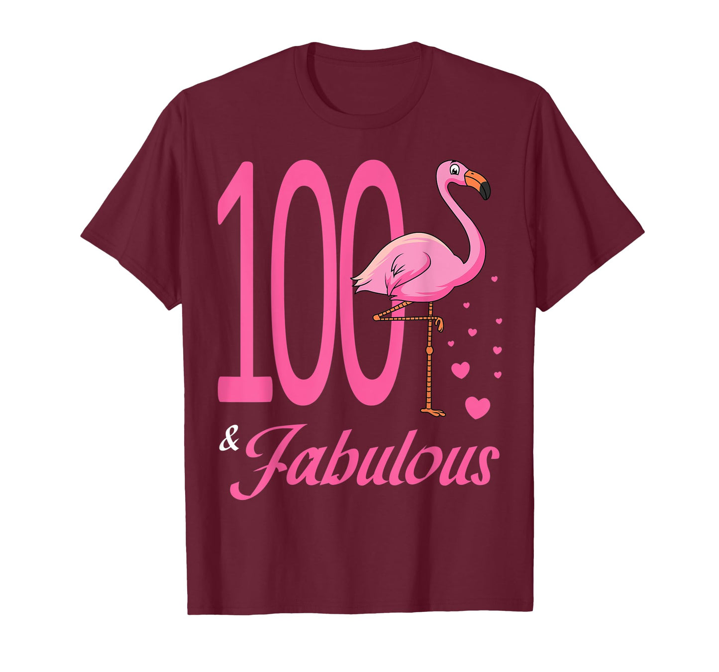 100 & Fabulous Flamingo Birthday 100th Party Celebration T-Shirt