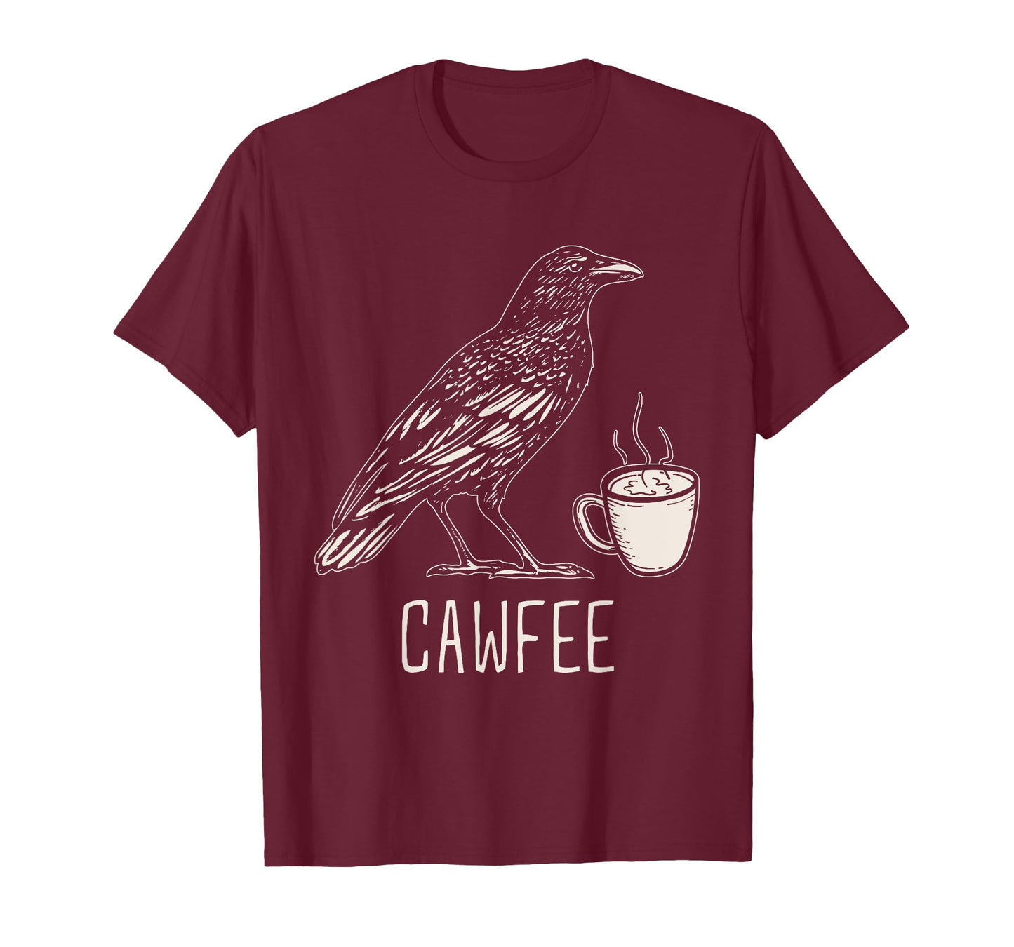 Cawfee Caw Coffee Lover Bird Pun Sayings T-Shirt
