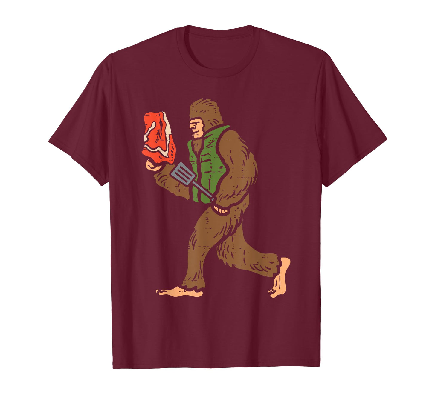 Bigfoot Barbecue Bbq Sasquatch Meat Grilling Women Men Kids T-Shirt