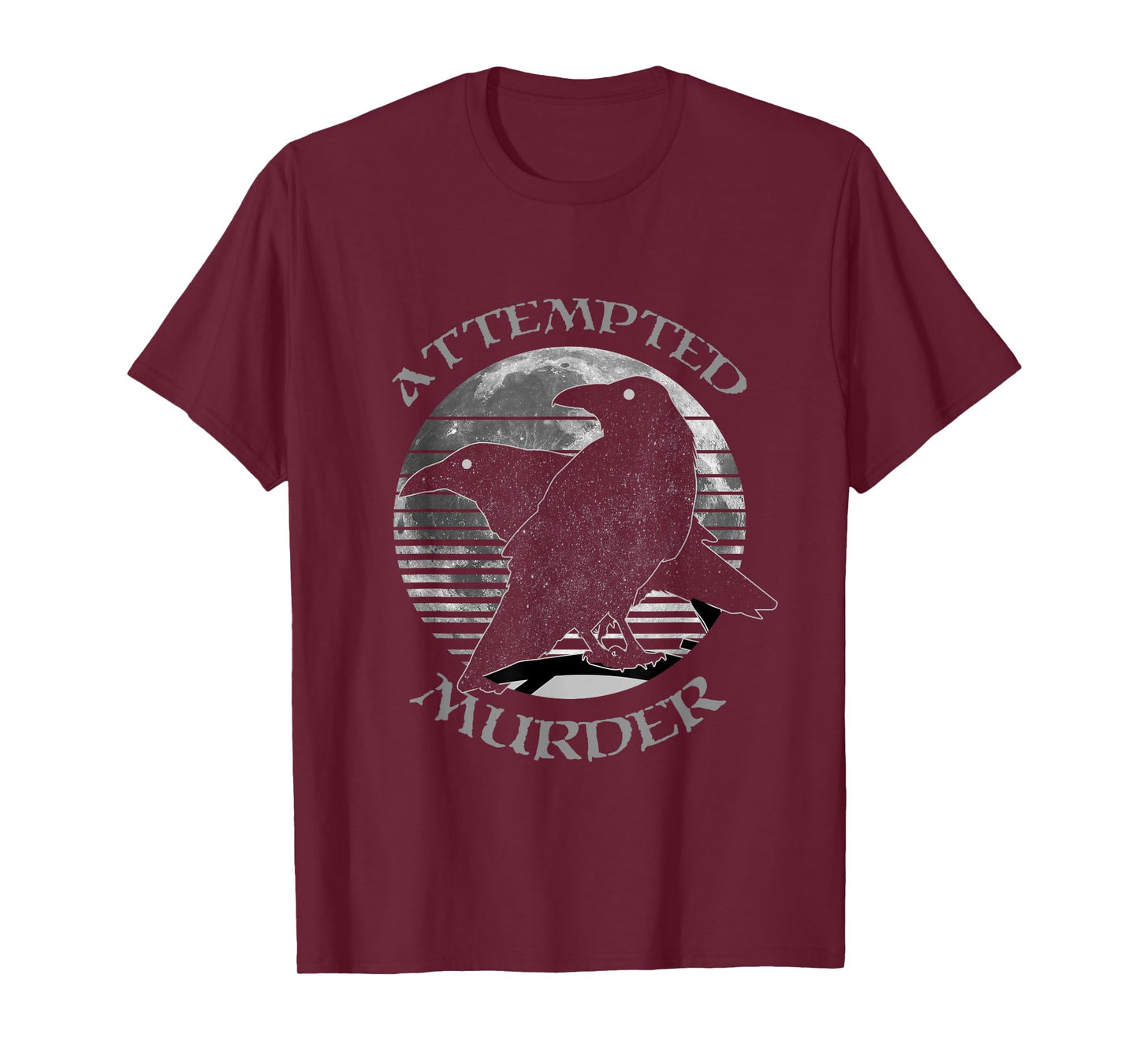 Raven Crow Retro Moon Attempted Murder Wiccan Pagan Gift T-Shirt