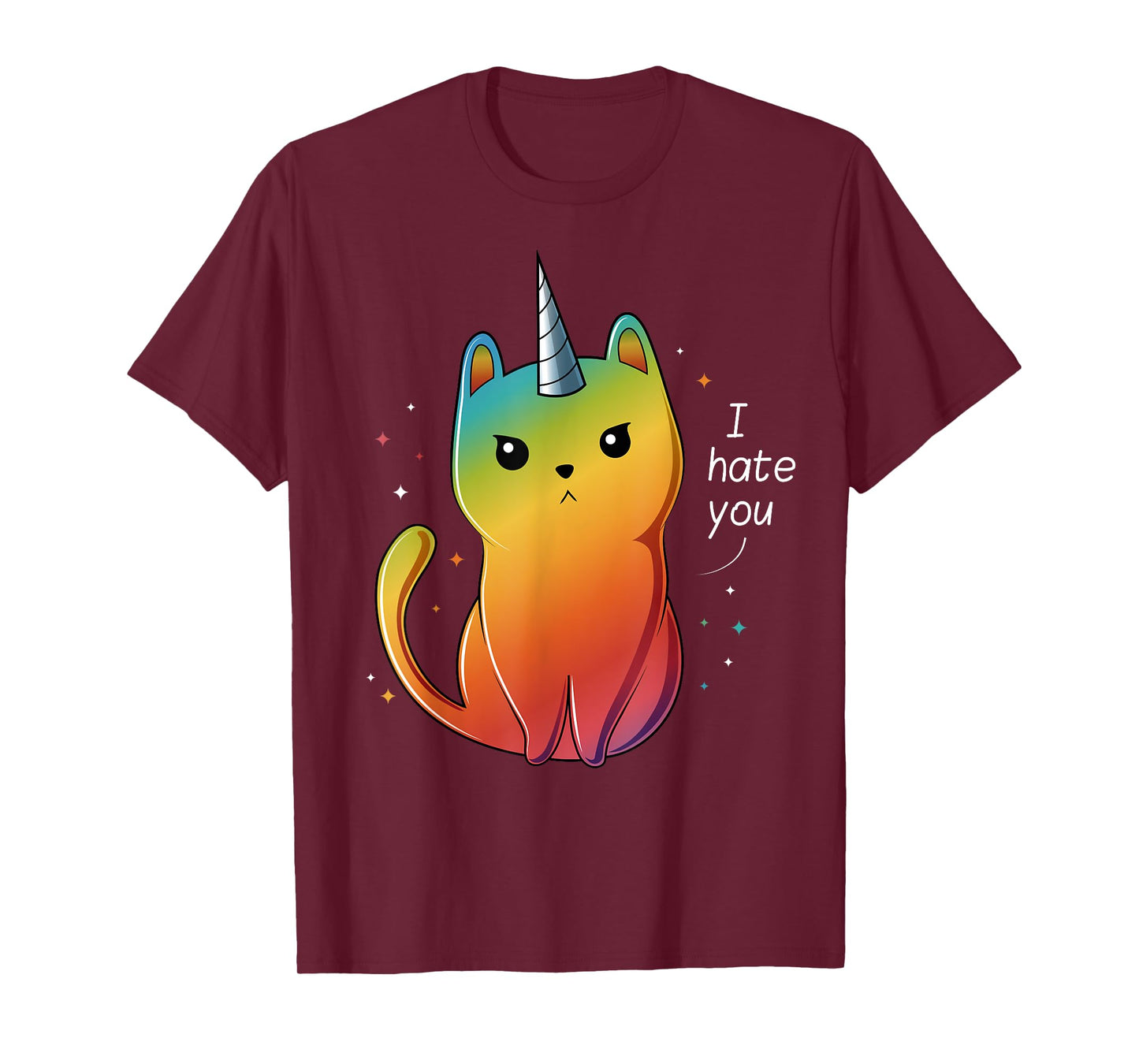 Cat Unicorn I Hate You T-Shirt