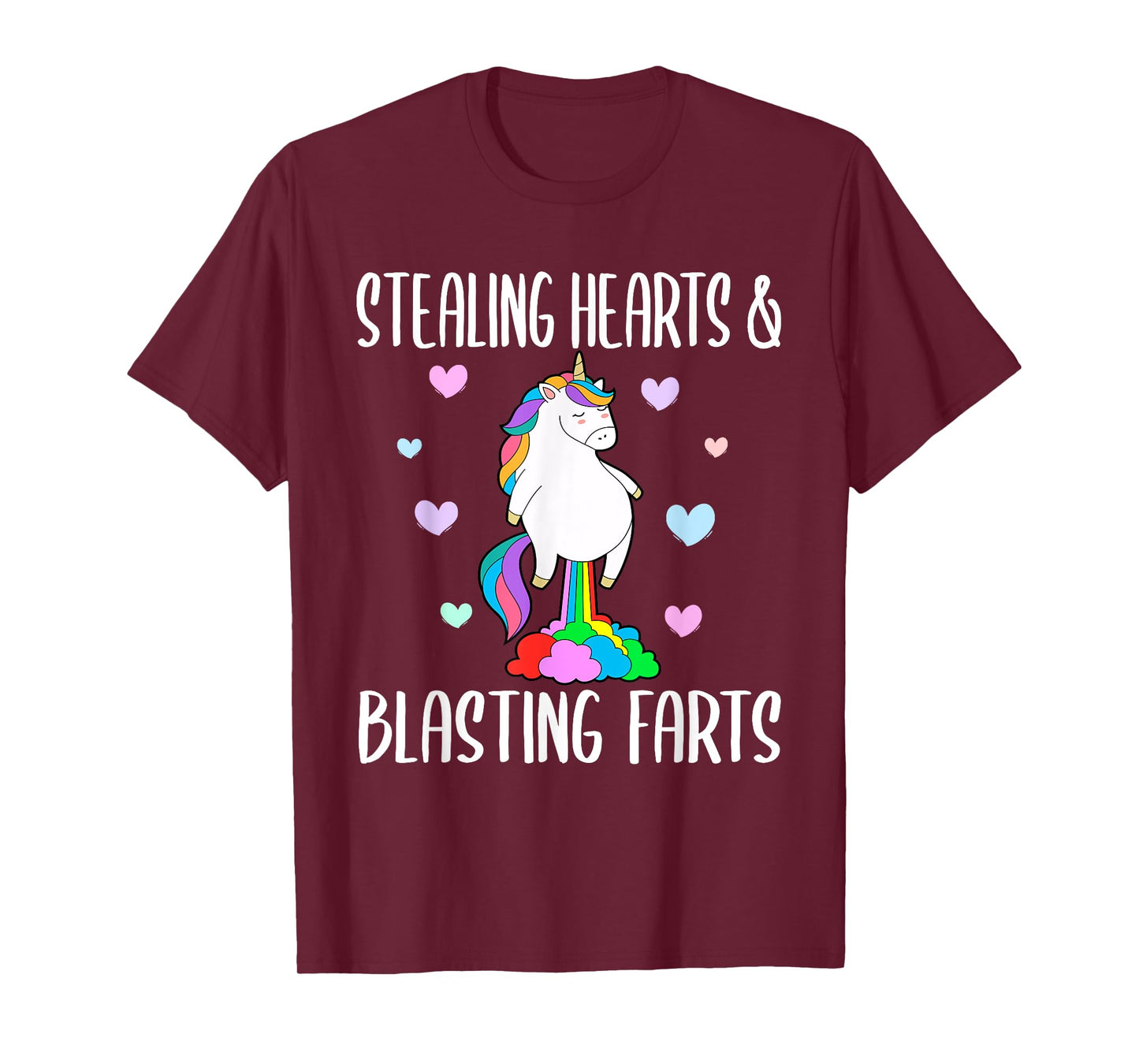 Stealing Hearts And Blasting Farts Funny unicorn T-Shirt