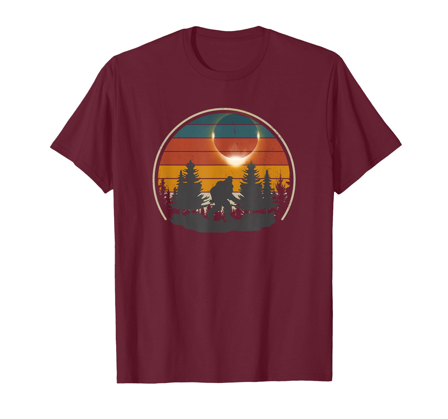 America Totality Retro Bigfoot Total Solar Eclipse 2024 T-Shirt