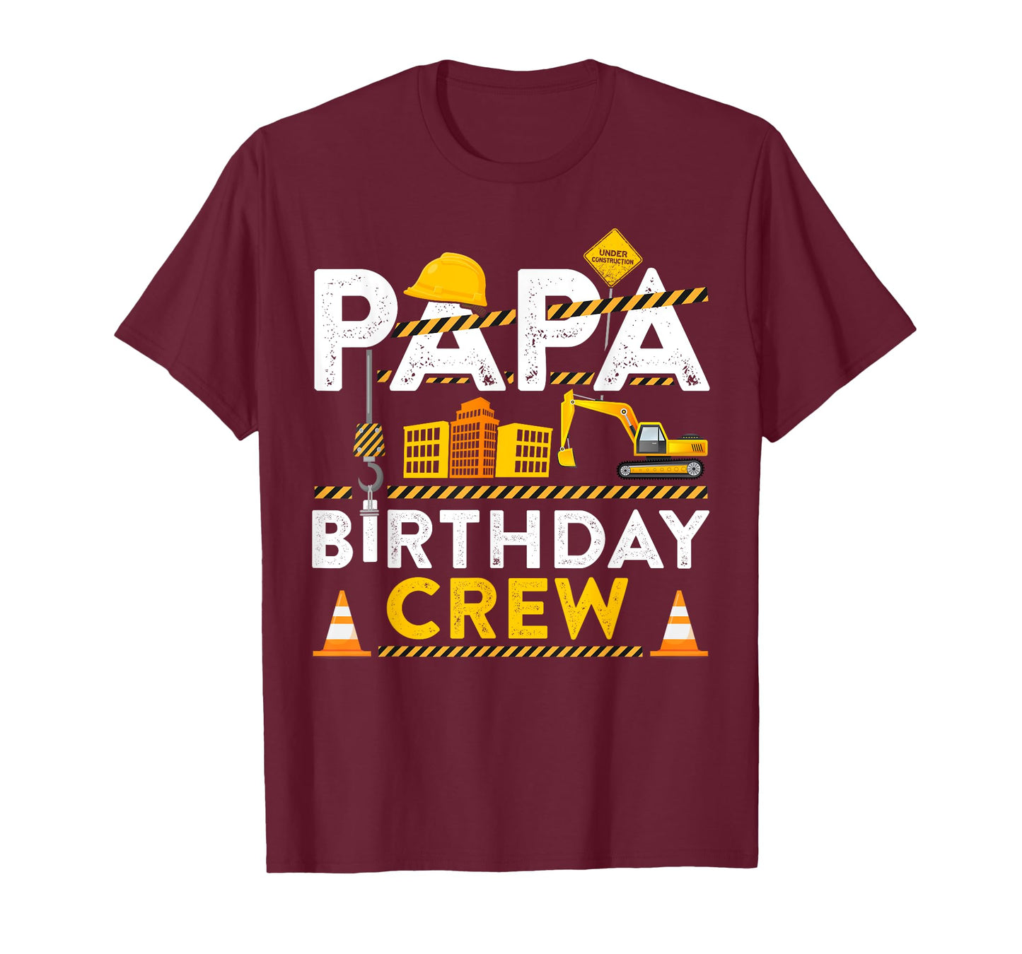Papa Birthday Crew Construction Birthday Party Gift T-Shirt