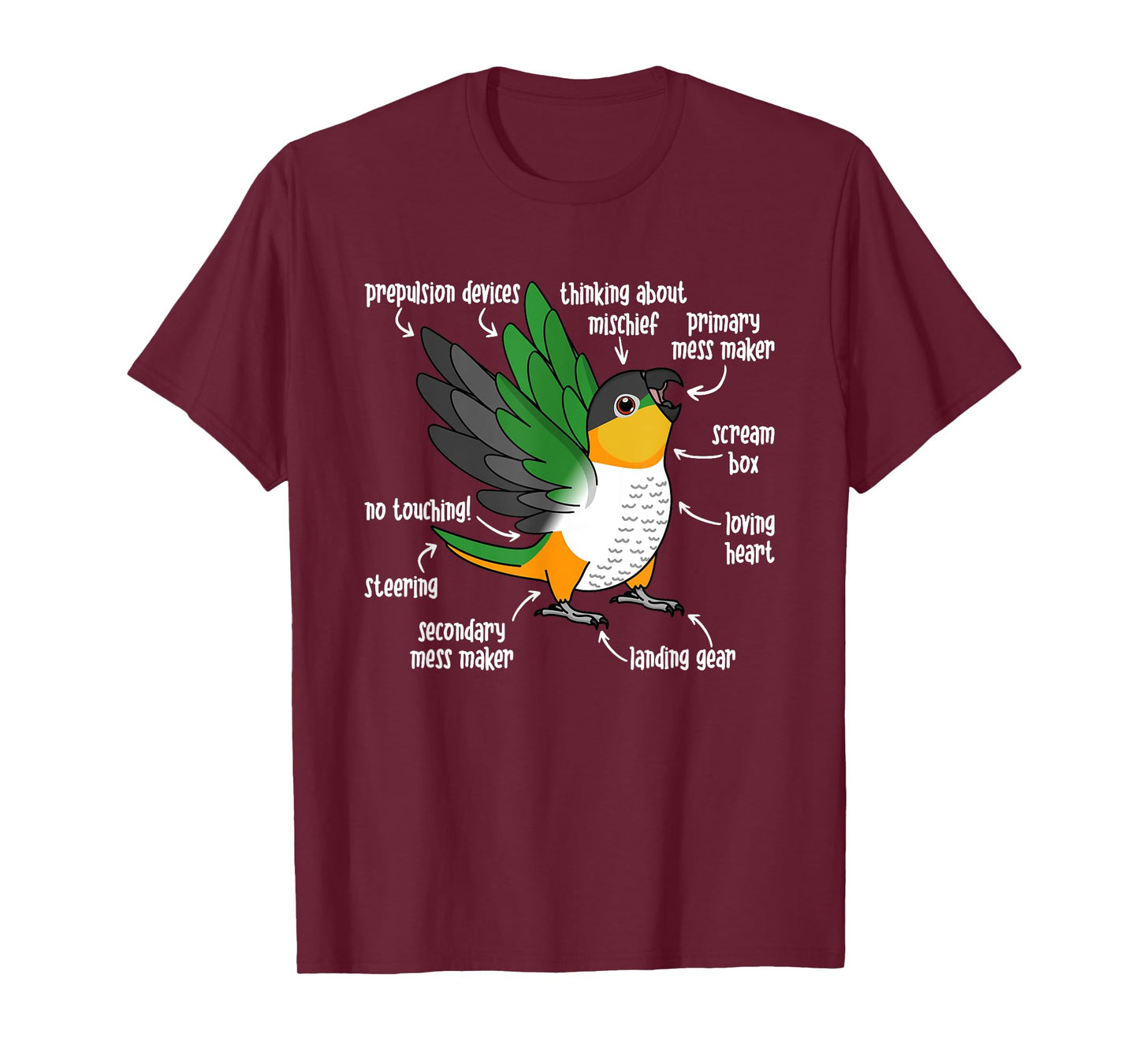 Parrot Anatomy I Black-headed Caique T-Shirt