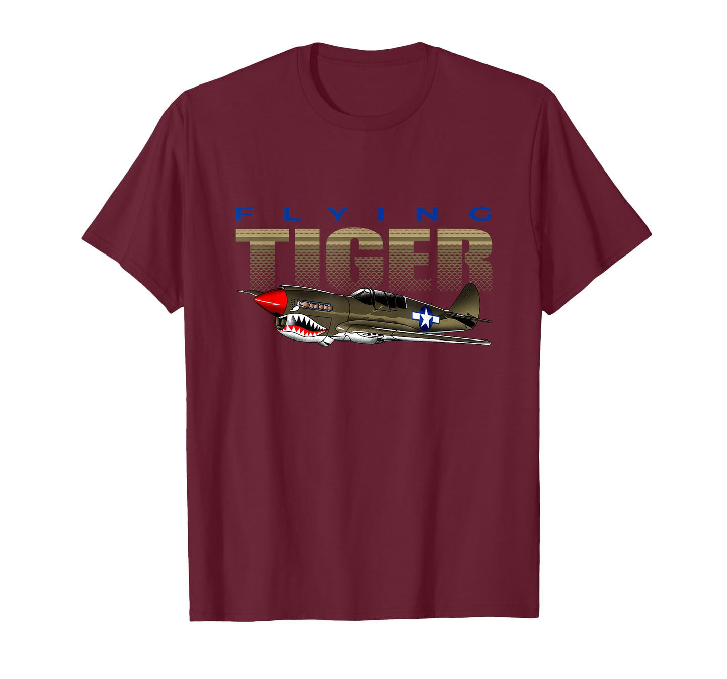 USA Military Vintage Warbird Warhawk Airplane T-Shirt