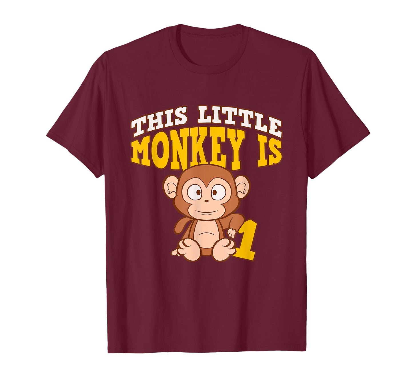This Little Monkey Is 1 1st Birthday Party Bday Celebrant T-Shirt